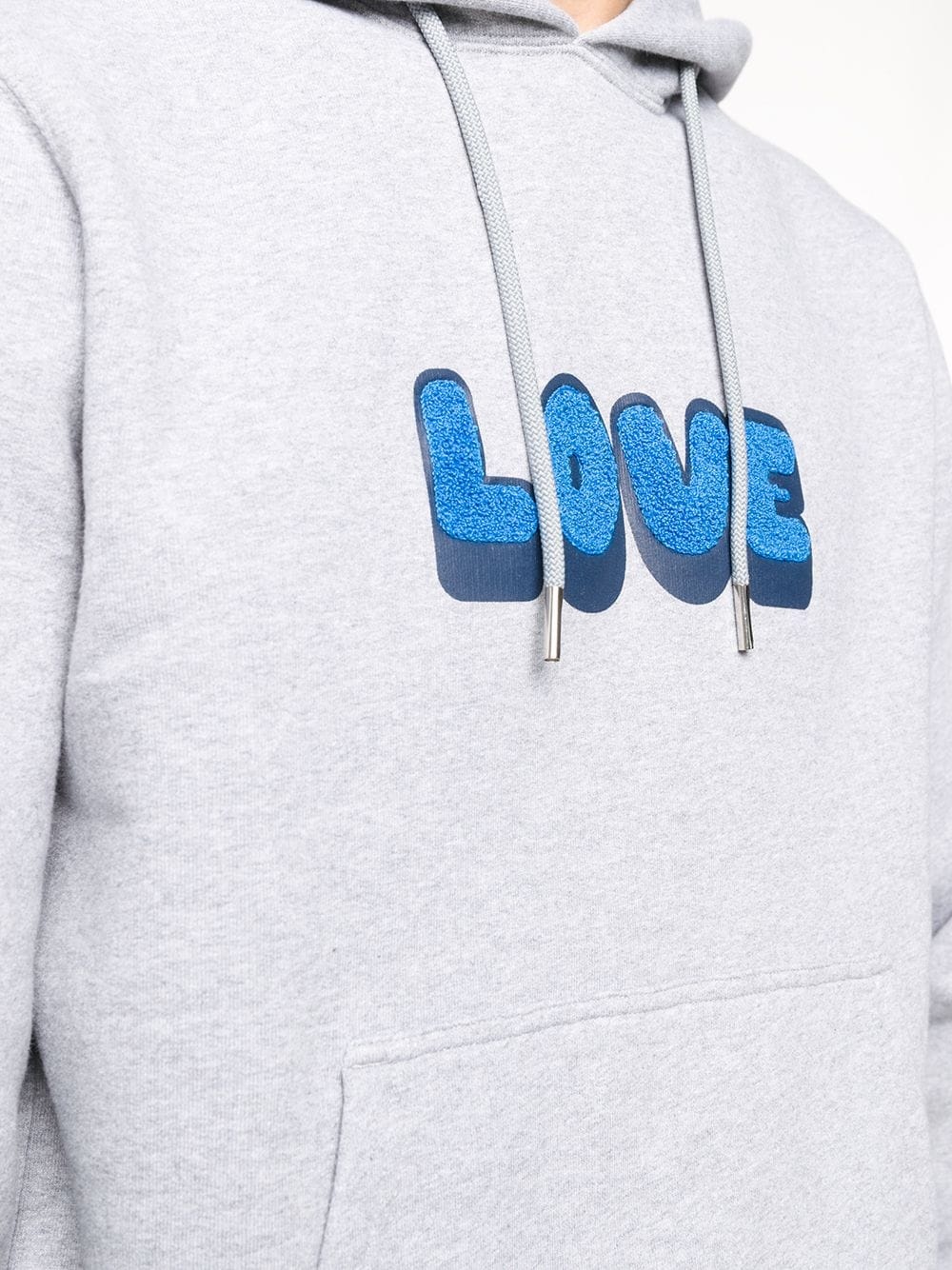 embroidered LOVE print hoodie - 5