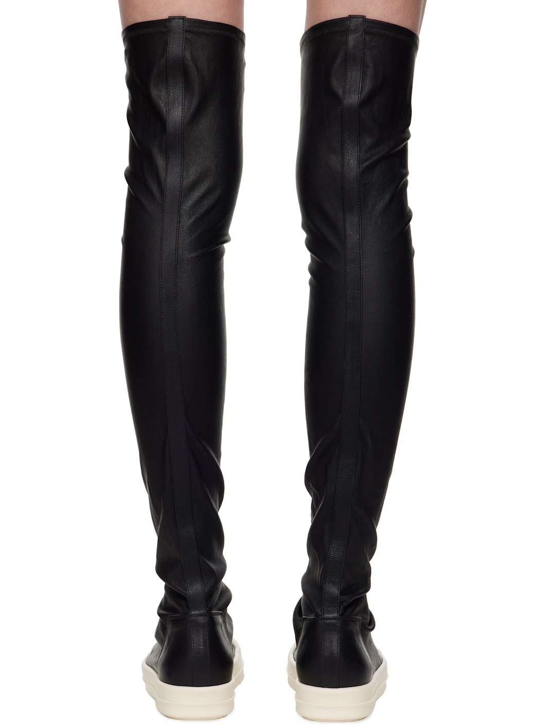 Black Hollywood Knee High Stocking Sneaks Tall Boots - 2