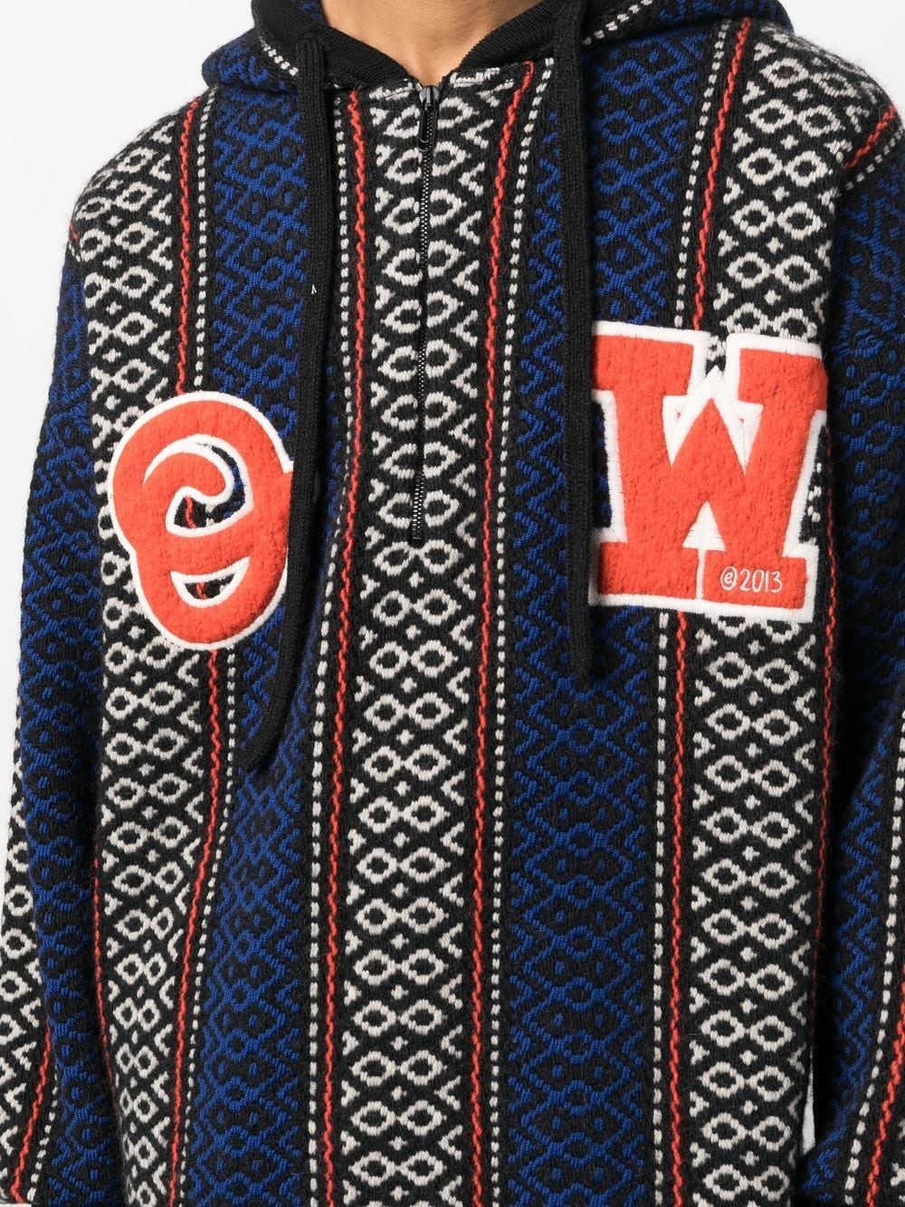 geometric-patterned alpaca-blend hoodie - 5