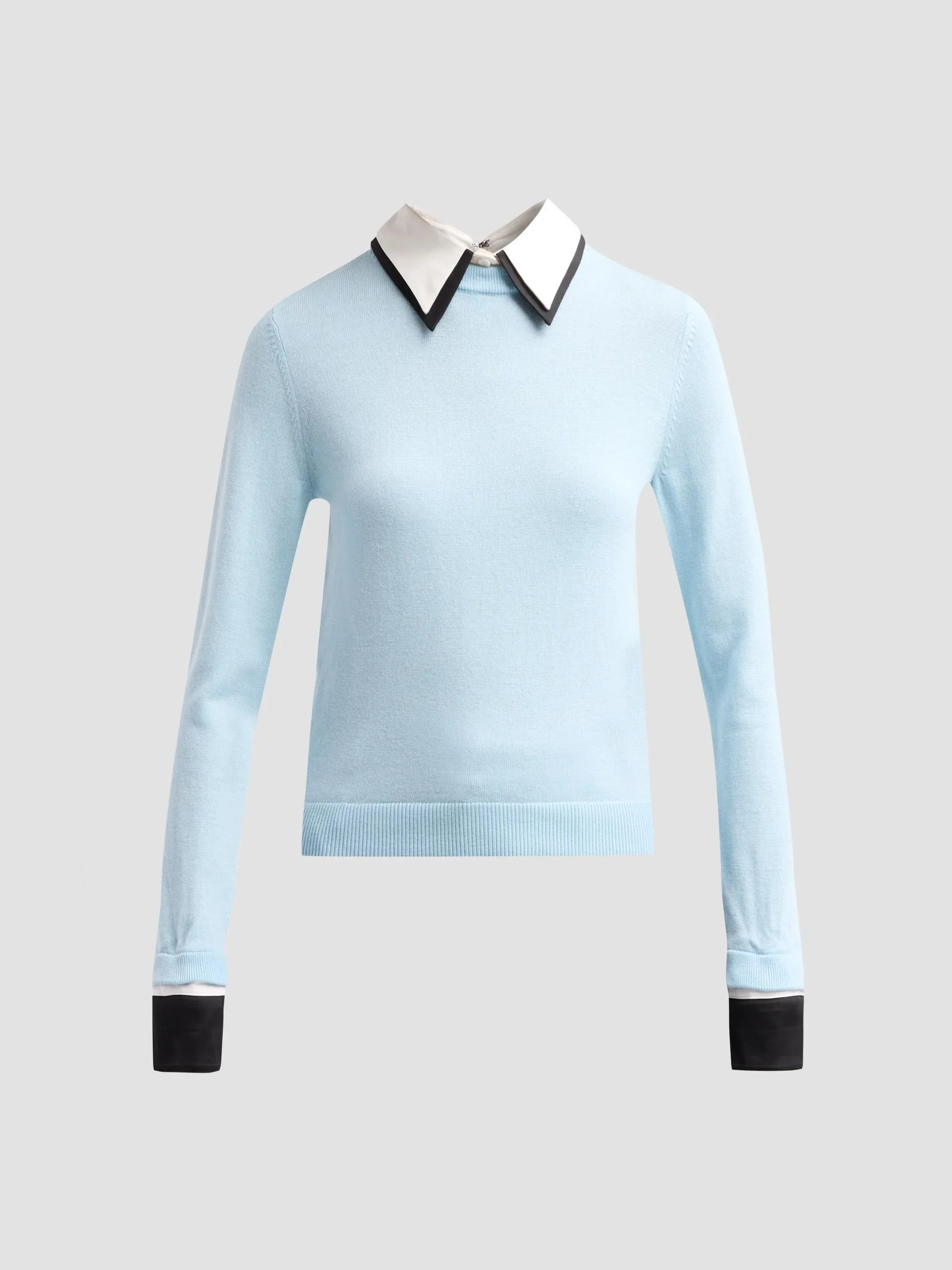 Women's Porla Double Collar Sweater - Mineral Blue - 1