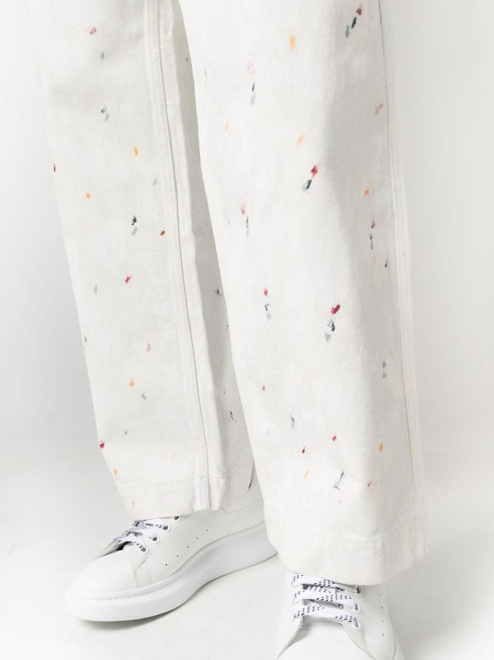 paint splatter-detail cotton jeans - 5