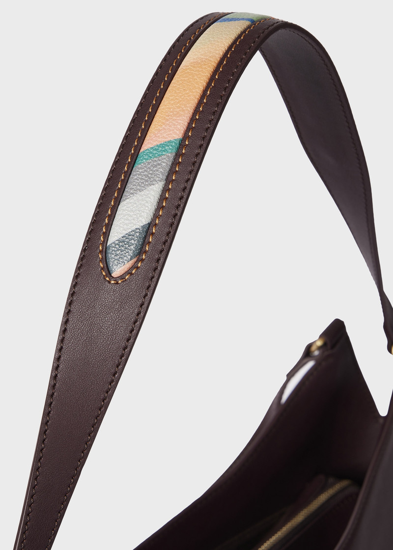 Women's Burgundy Inverted 'Dusky Swirl' Shopper Bag 7