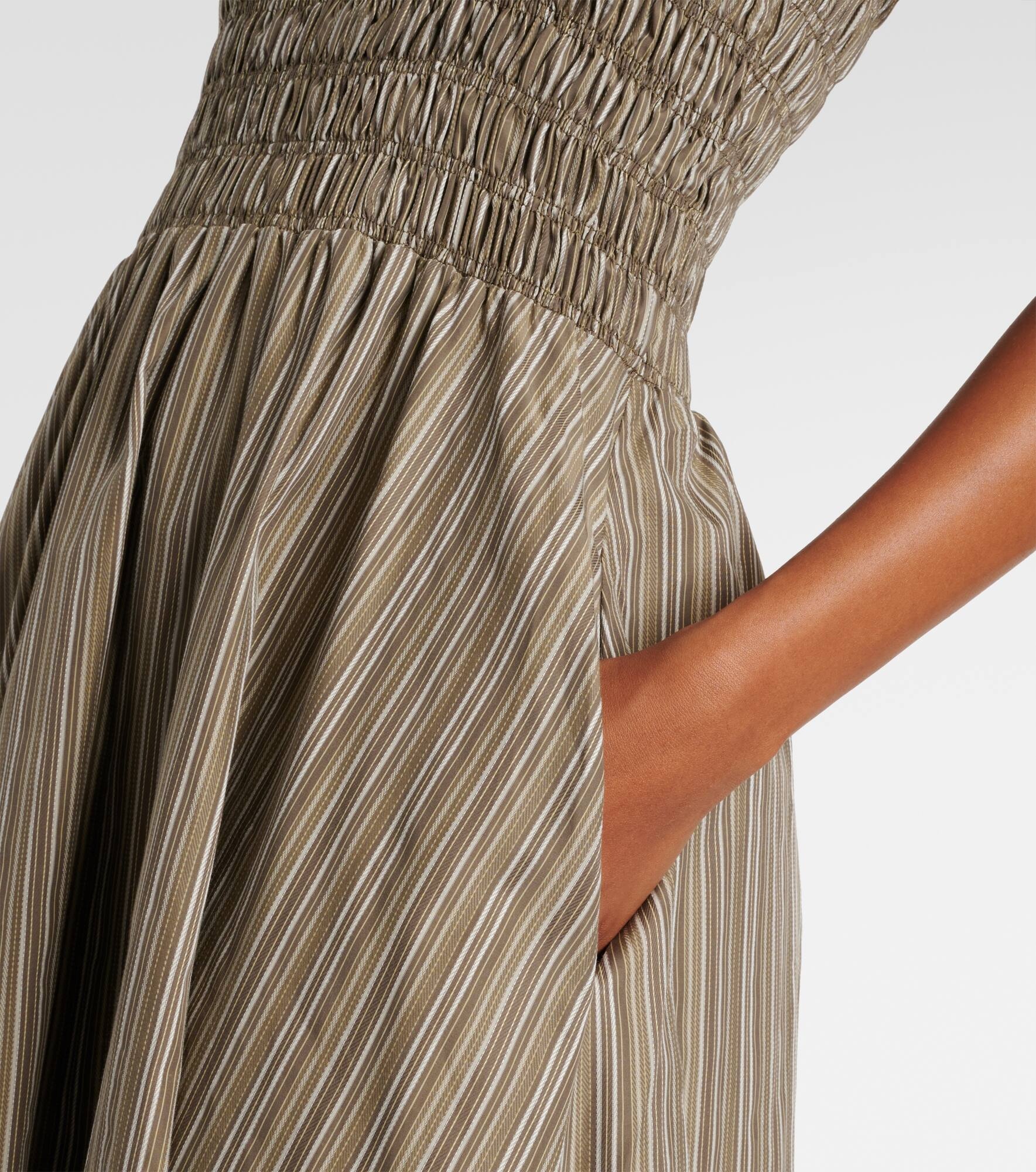 Lida pinstripe shirred cotton maxi dress - 5