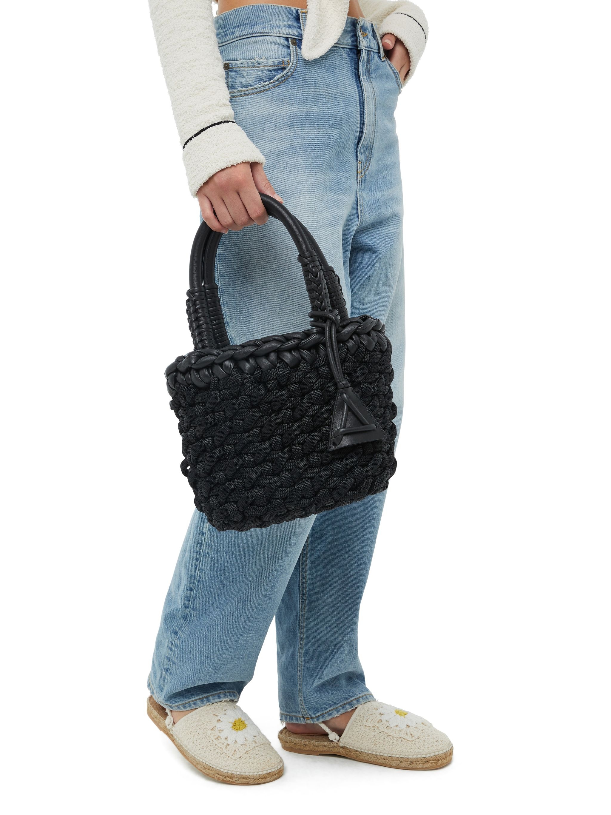 Icon Leather & Rafia Medium Tote - 10