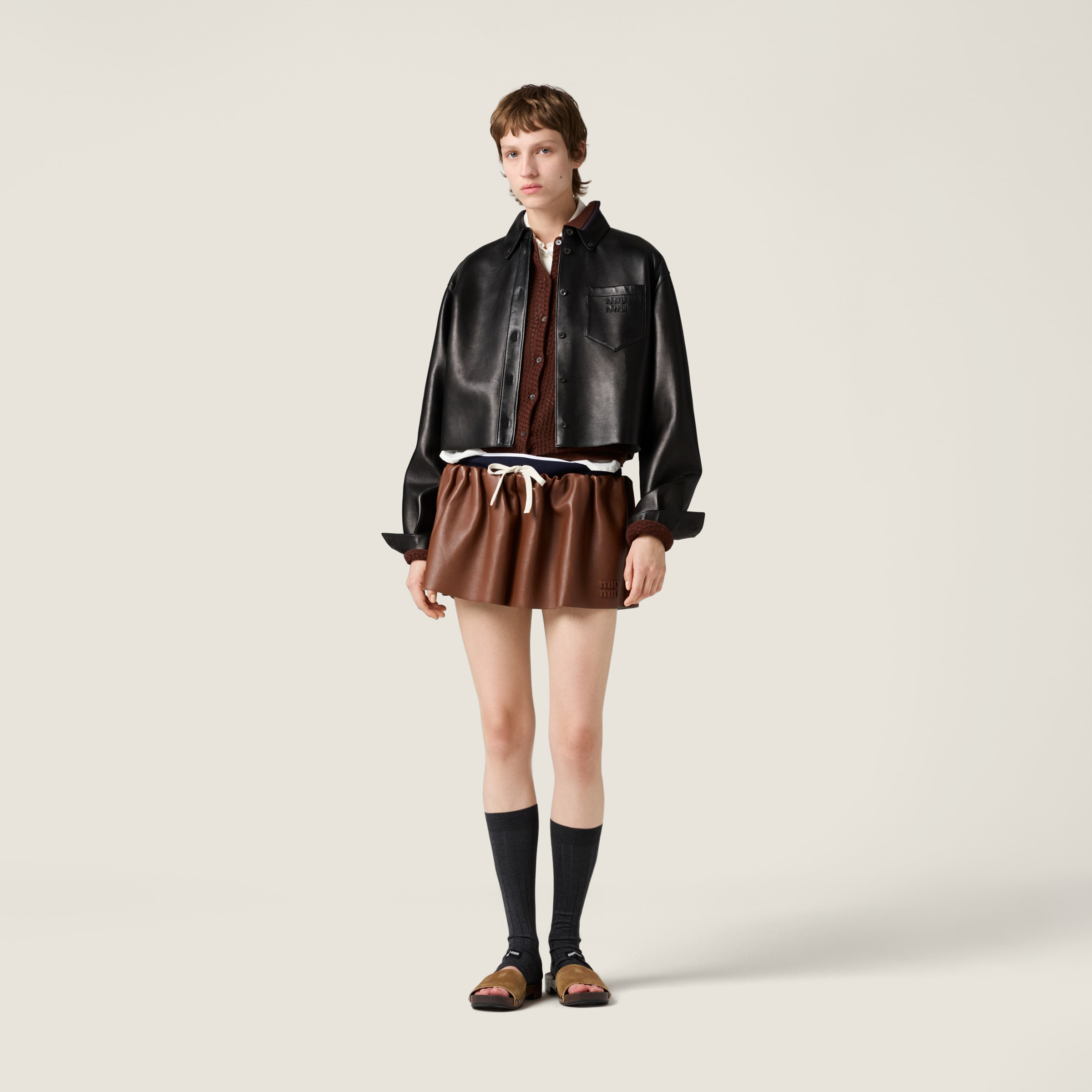 Plongé nappa leather miniskirt - 2