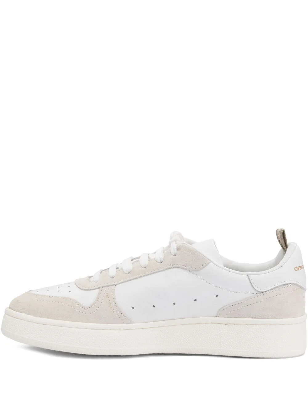 perforated suede leather trainers - 1