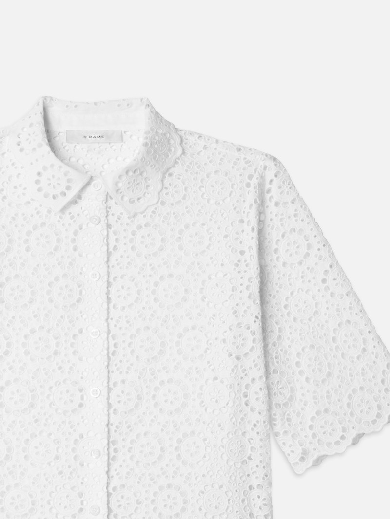 FRAME The Petal Eyelet Shirt outlook