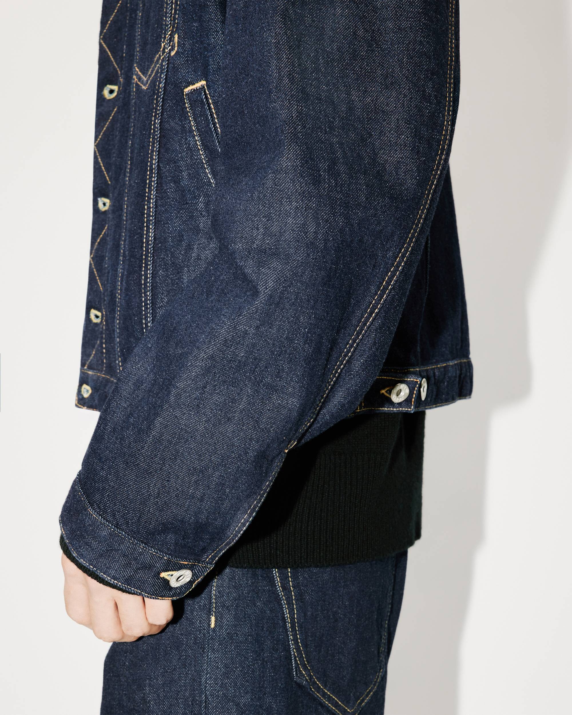 KENZO 'monogram' Denim Workwear Jacket in Blue for Men