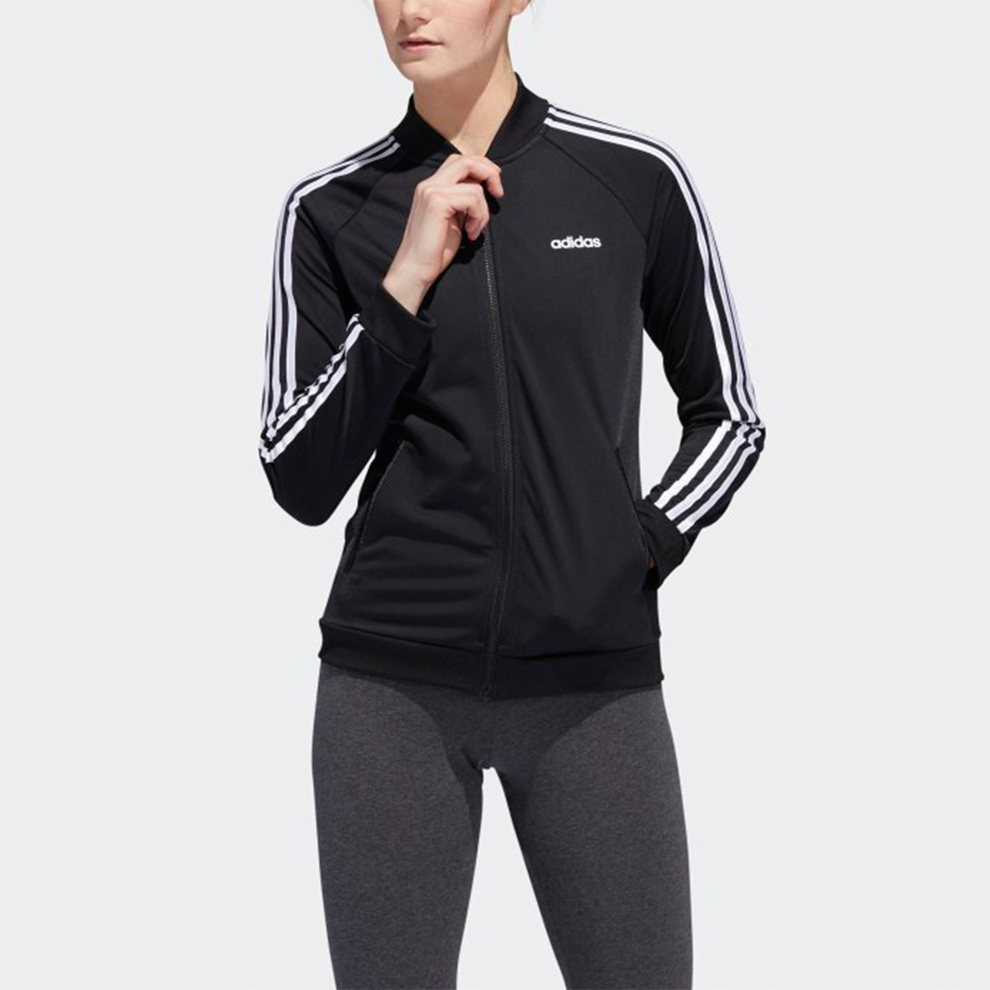 (WMNS) adidas neo Stand-up Collar Jacket Black DZ7657 - 3