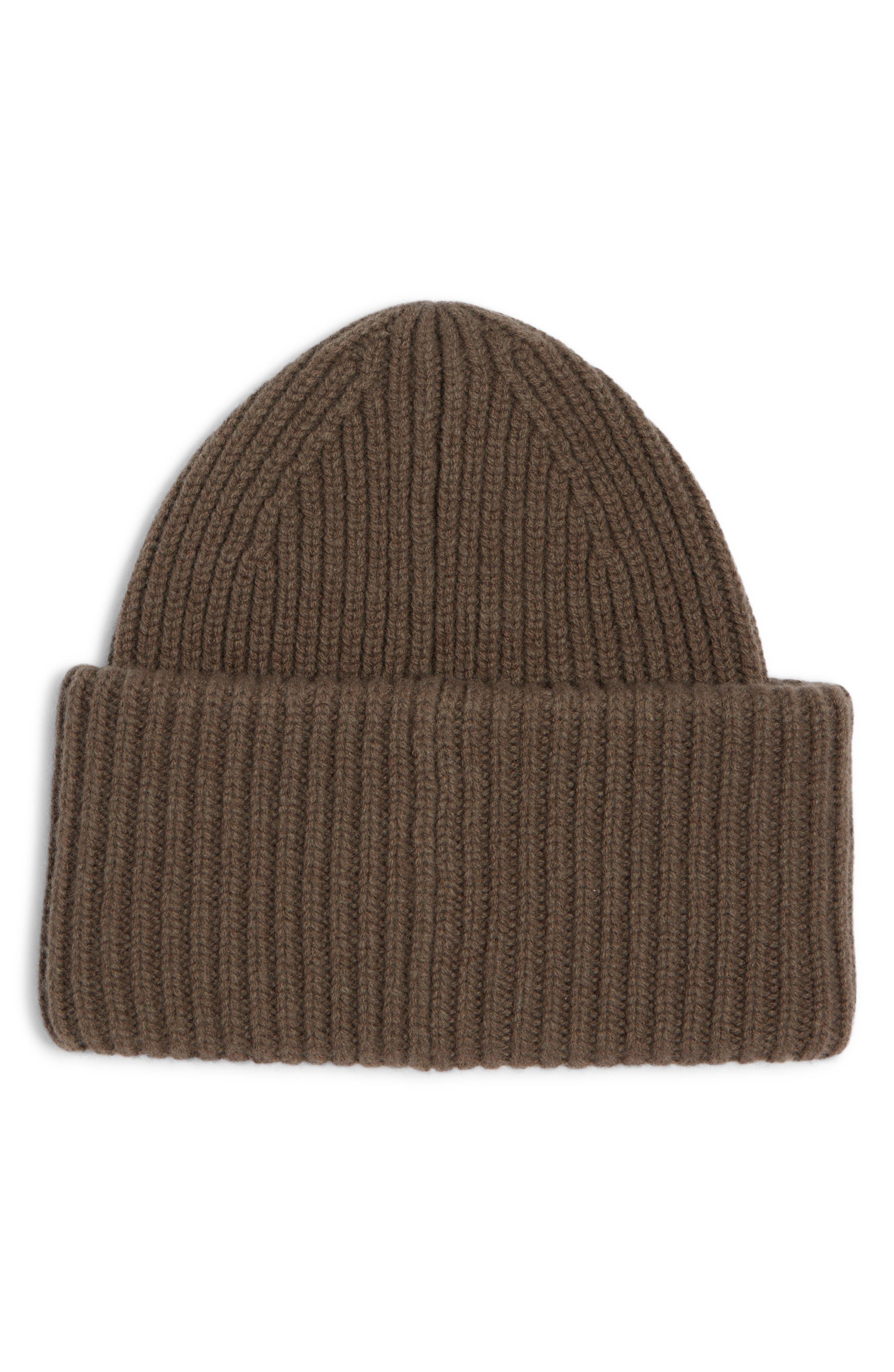 Acne Studios Pansy Crystal Face Wool Rib Beanie in Khaki Green at Nordstrom - 2