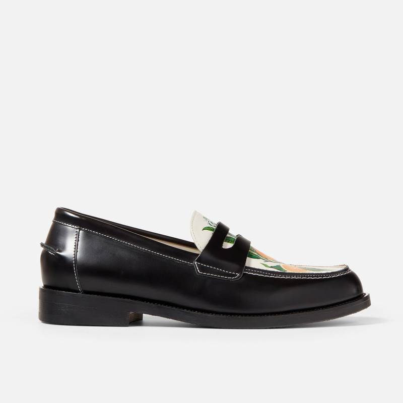 Wilde Hand-Painted Orange Penny Loafer - Men's 4