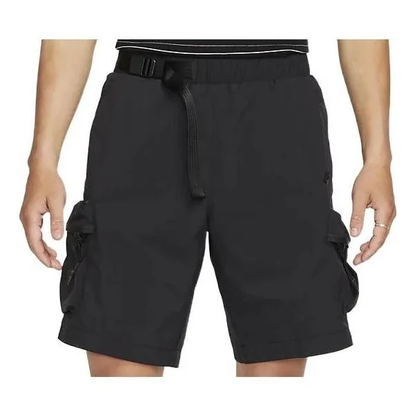 Men's Nike Solid Color Elastic Waistband Side Pocket Shorts Black DQ4281-010 - 1