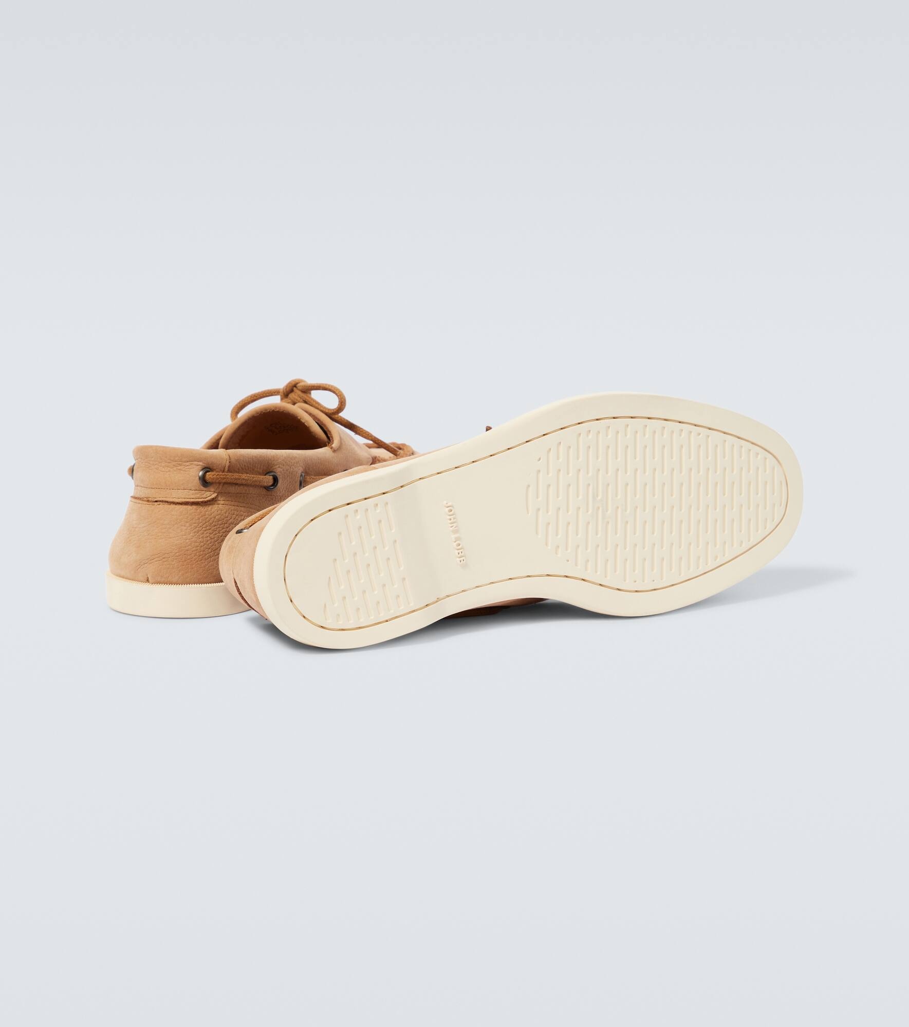 Foil leather boat shoes - 7