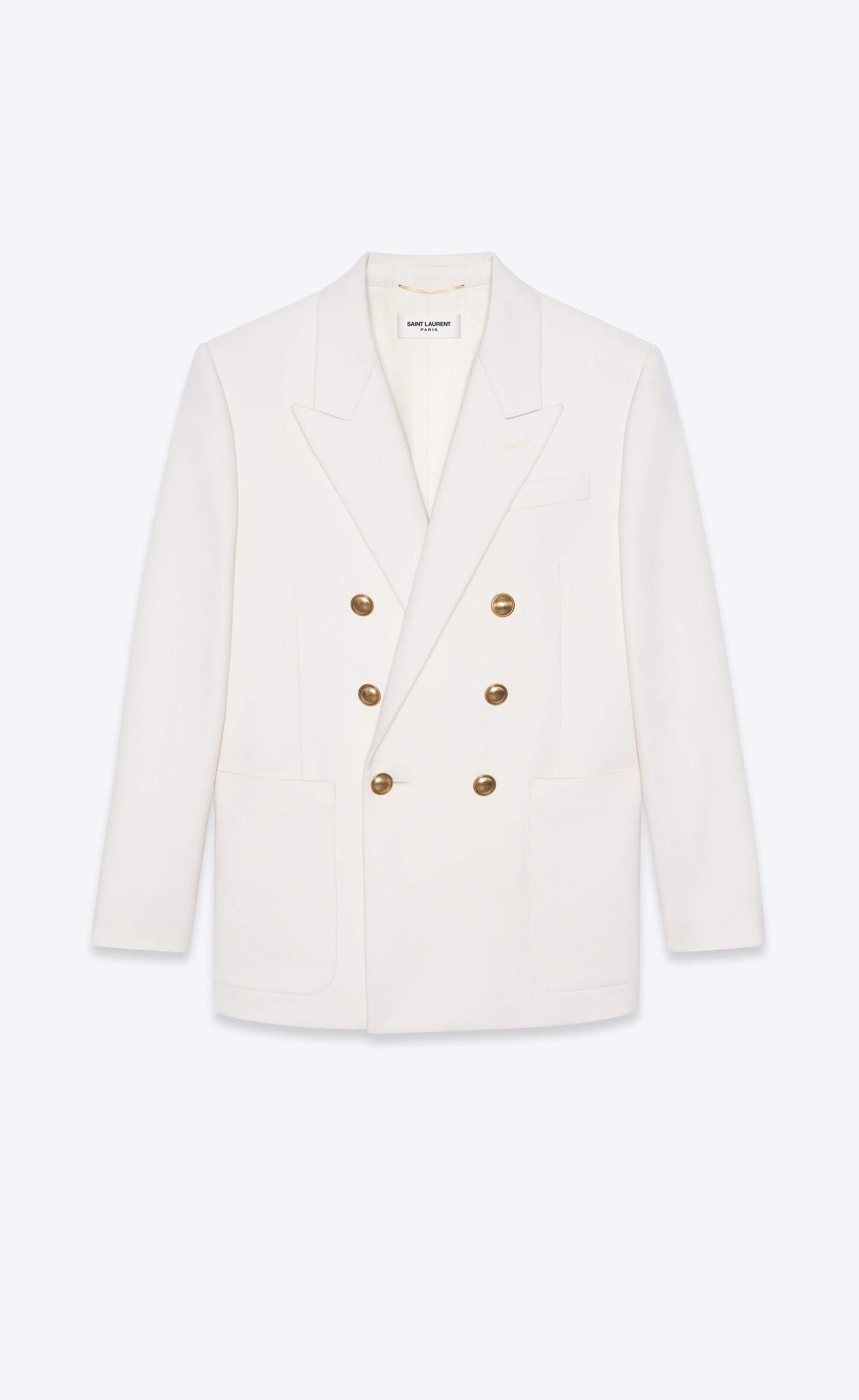 double-breasted tailored jacket in wool twill - 1