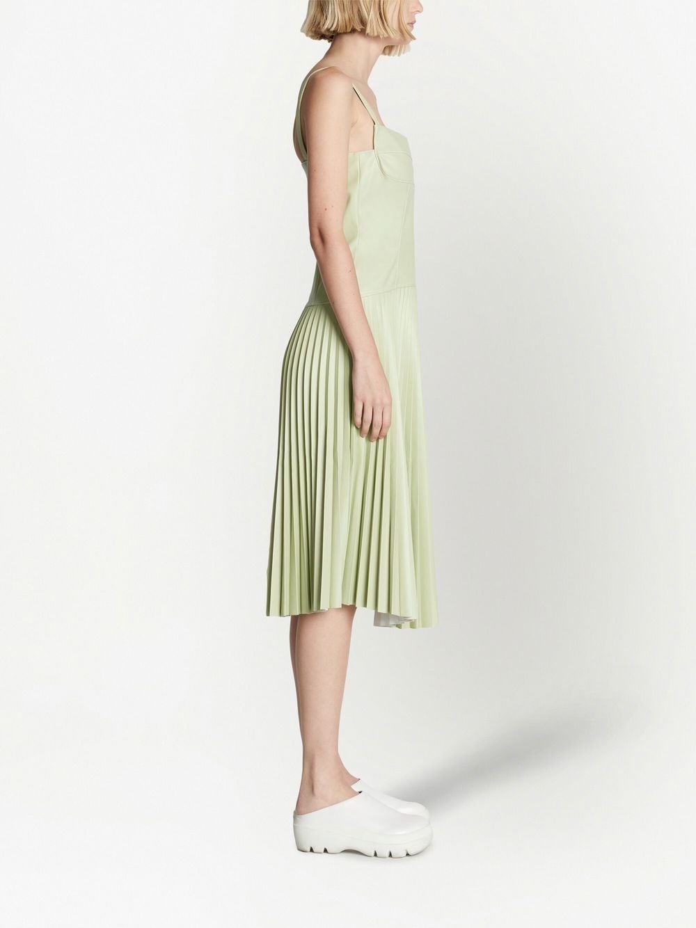 faux-leather drop-waist dress - 3