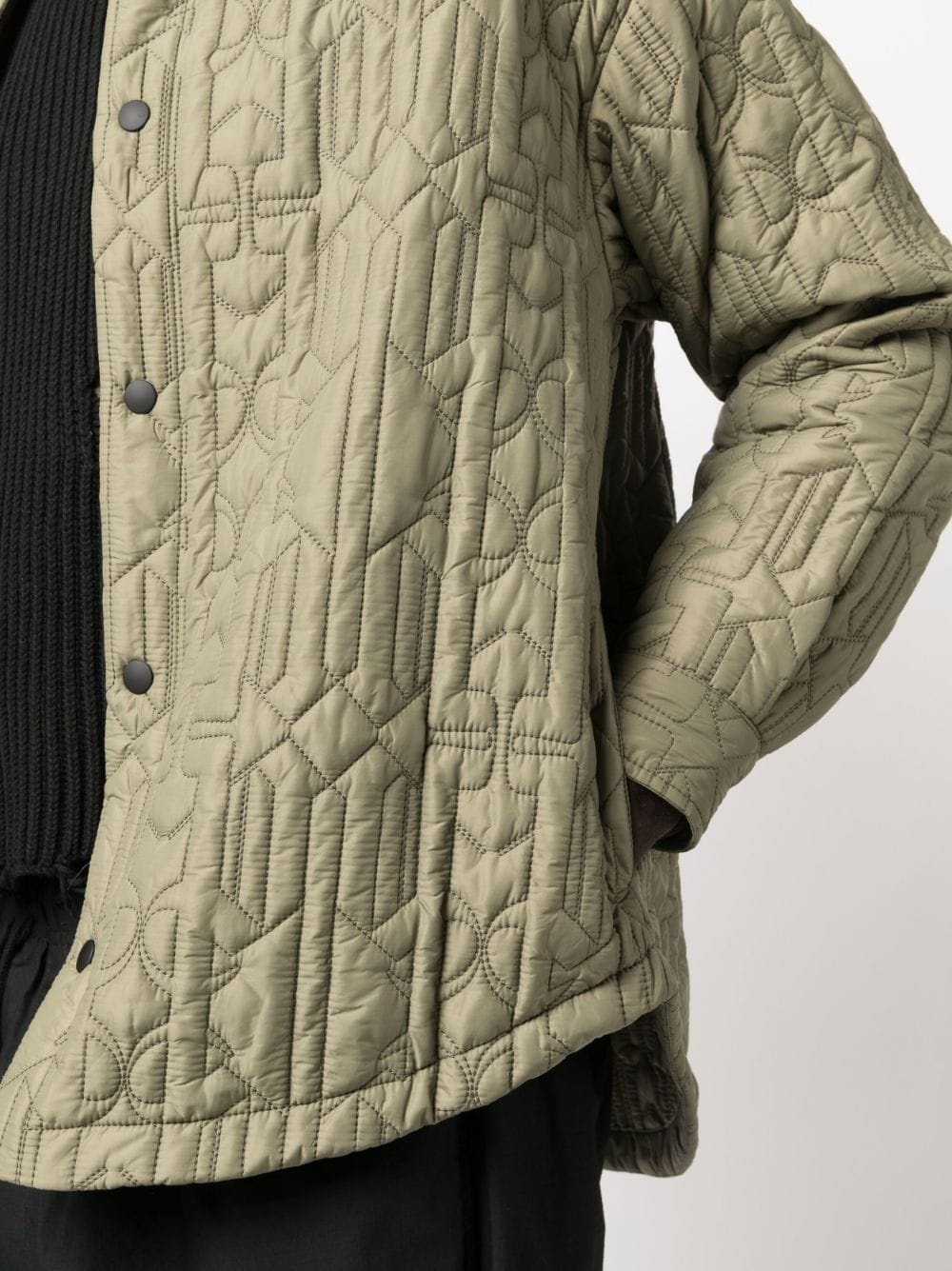 monogram quilted shirt jacket - 5