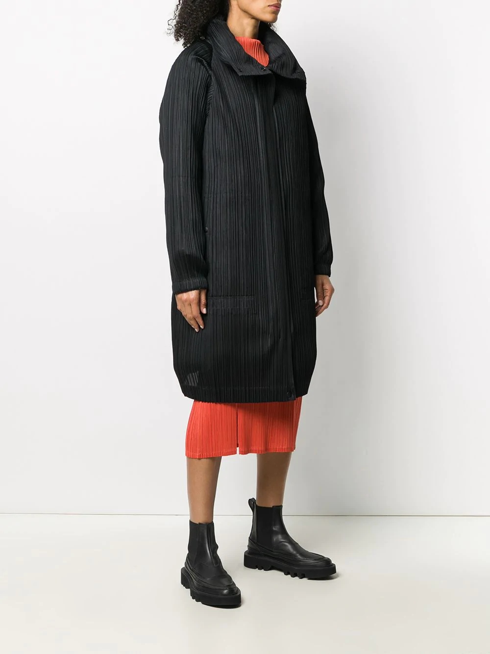 micro pleat duffle coat - 4