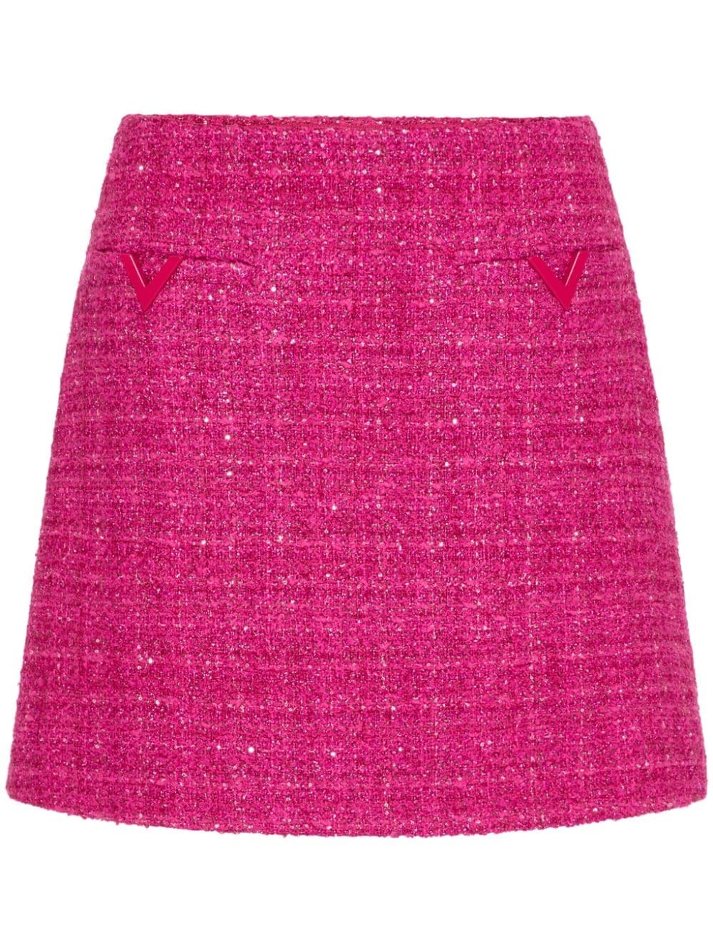 ミニスカート Valentino Gonna Corta In Tweed Valentino - Gold Tweed Mini Skirt | Mitchell Stores