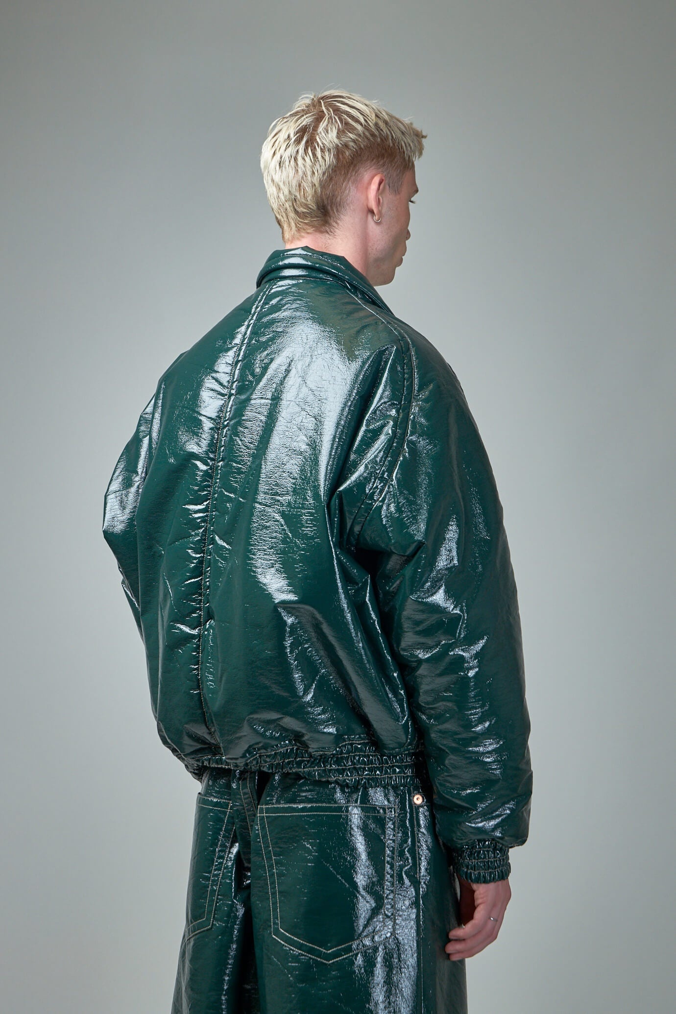 Fake Enamel Puffer Blouson - 3