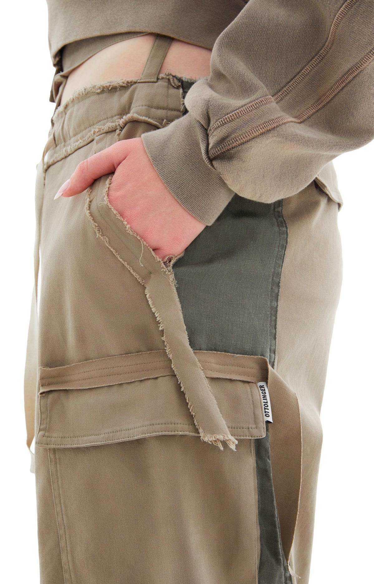 BAGGY CARGO PANTS (OLIVE GREY) - 2