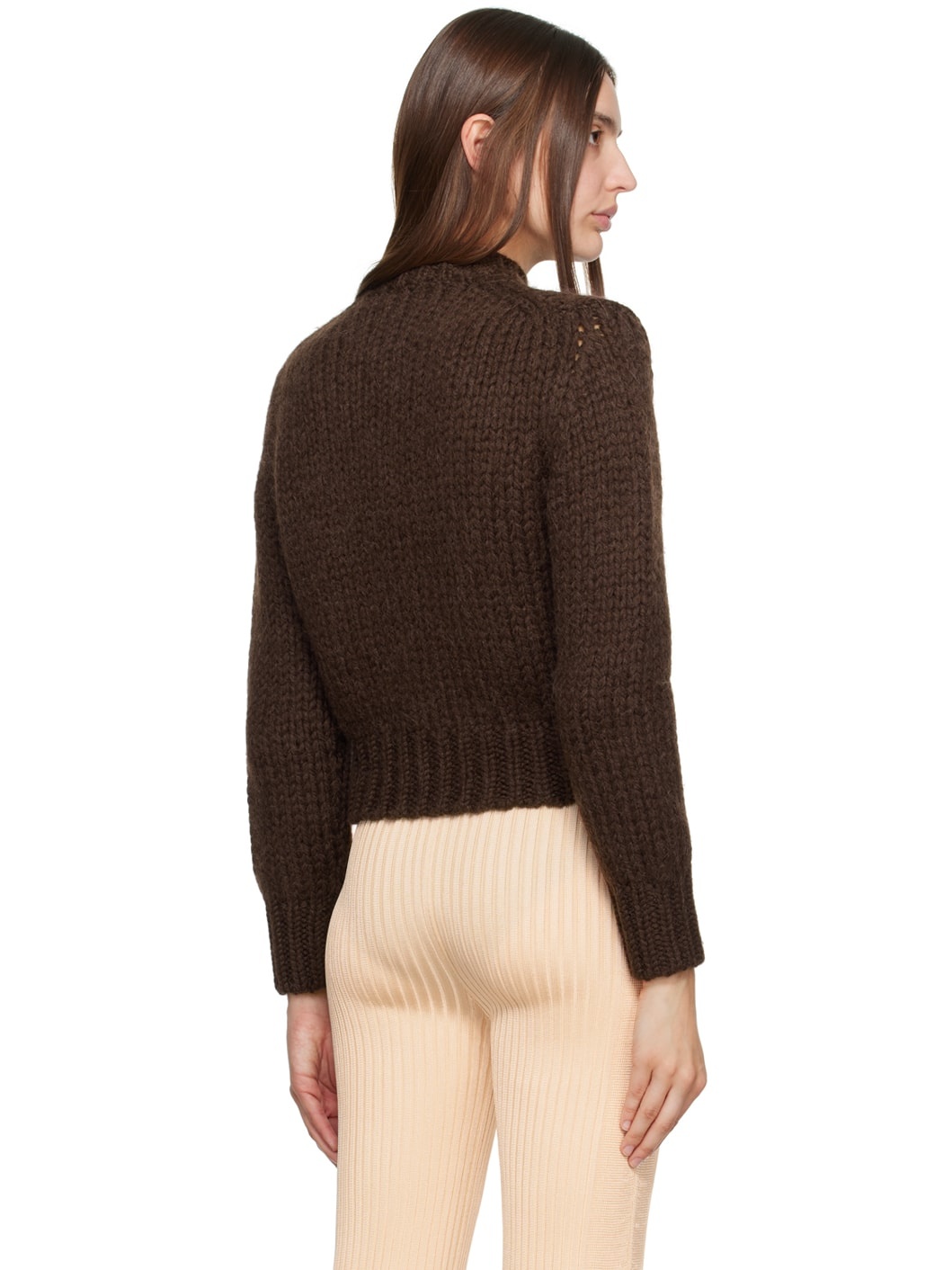 Brown Press-Stud Cardigan - 3