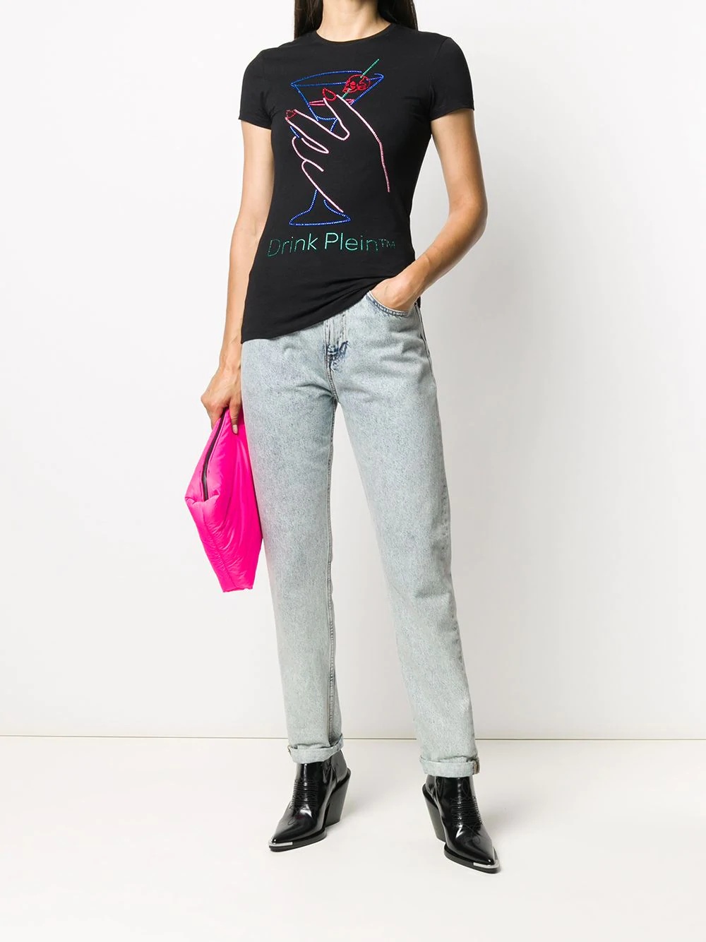 Neon Drink rhinestone T-Shirt  - 2