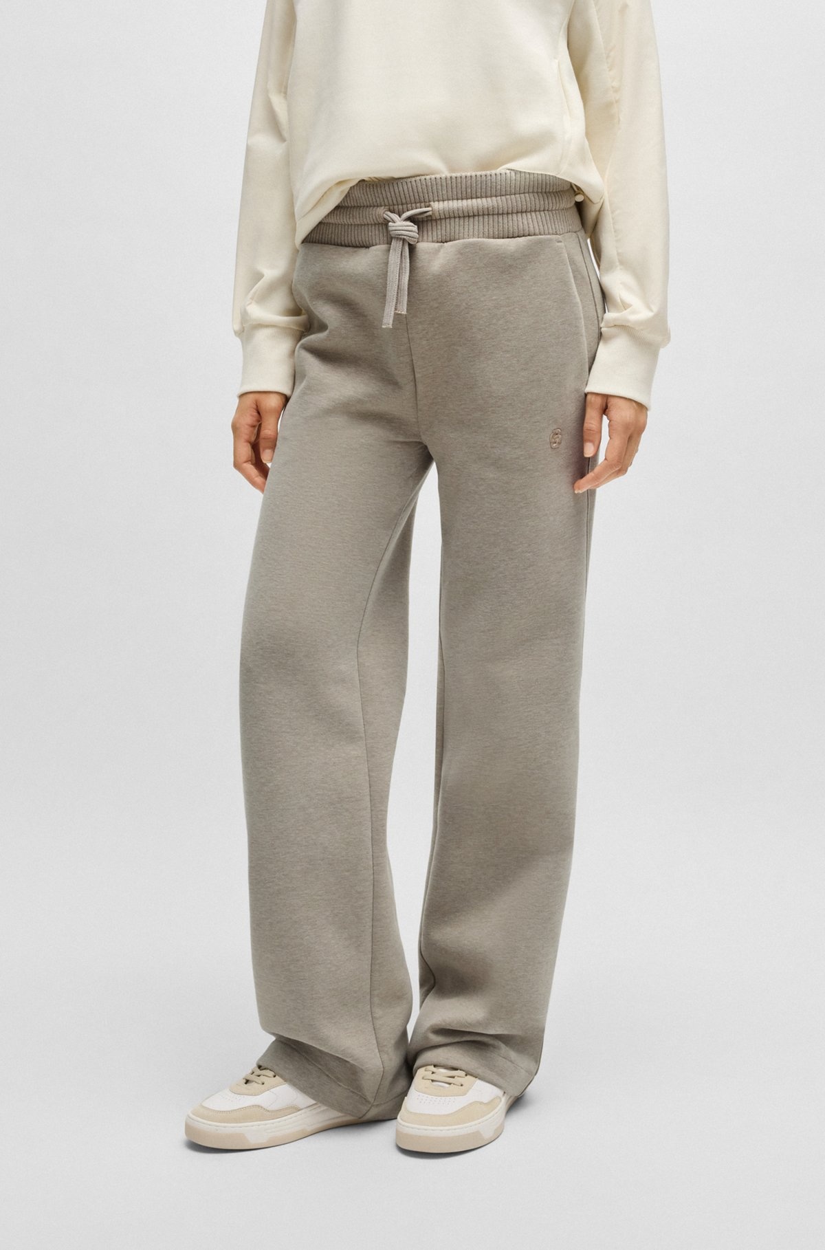 COTTON-JERSEY TRACKSUIT BOTTOMS WITH DOUBLE B MONOGRAM - 2