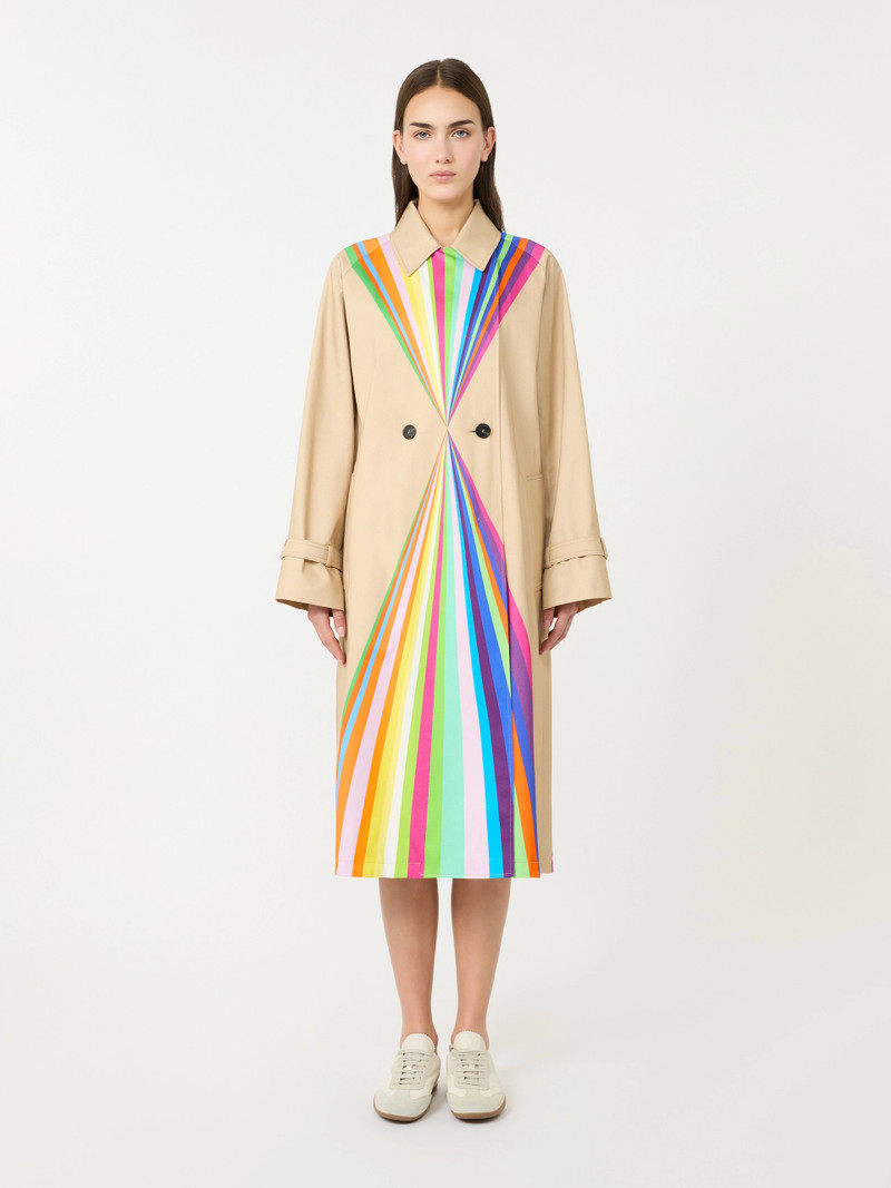 WKSPALANCA Trench coat in water-repellent cotton with rainbow print - MULTICOLOUR 3