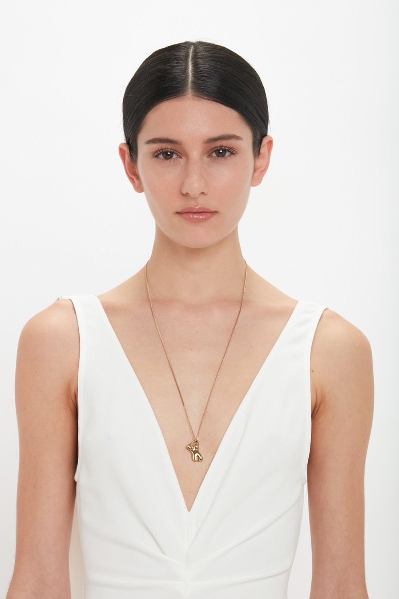 Victoria Beckham Exclusive Body Charm Necklace In Light Gold outlook