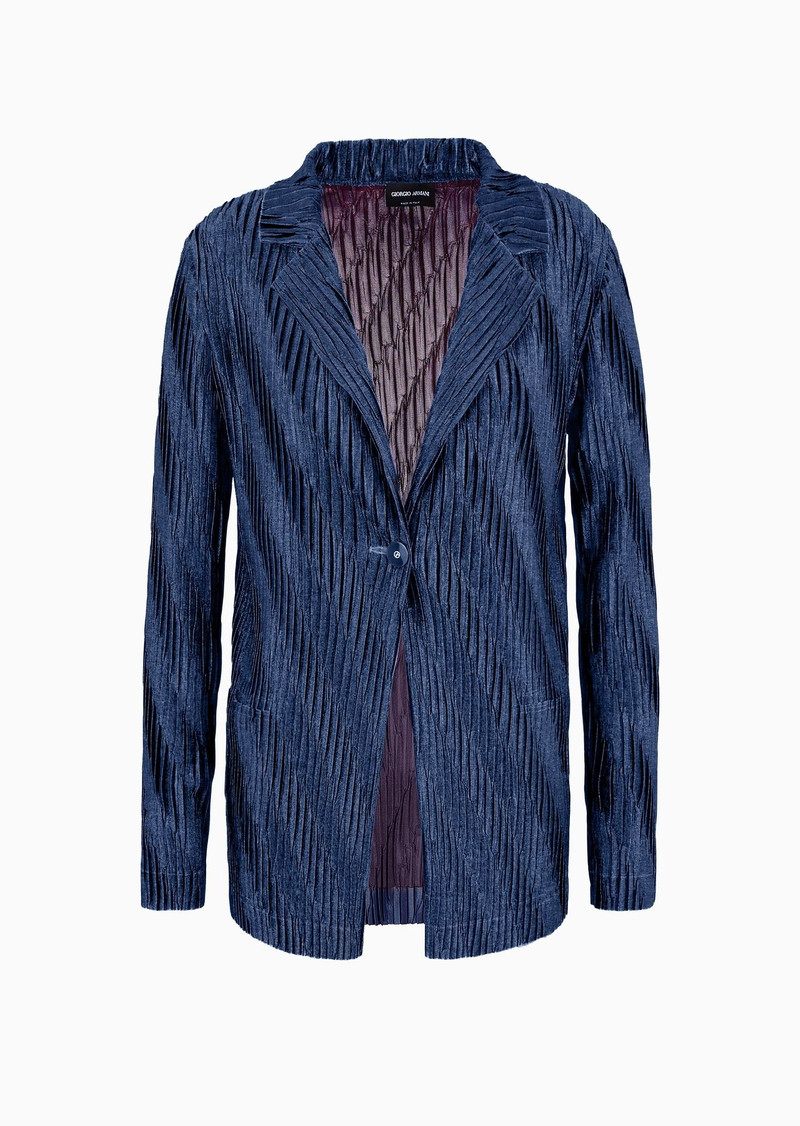 ASV single-breasted jacket in two-tone pleated jersey 1