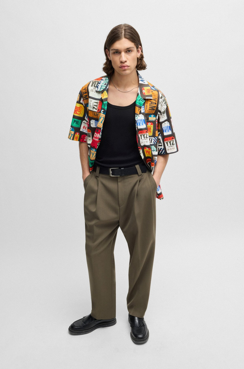 HUGO OVERSIZE-FIT SHIRT IN SEASONAL-PRINT COTTON POPLIN outlook