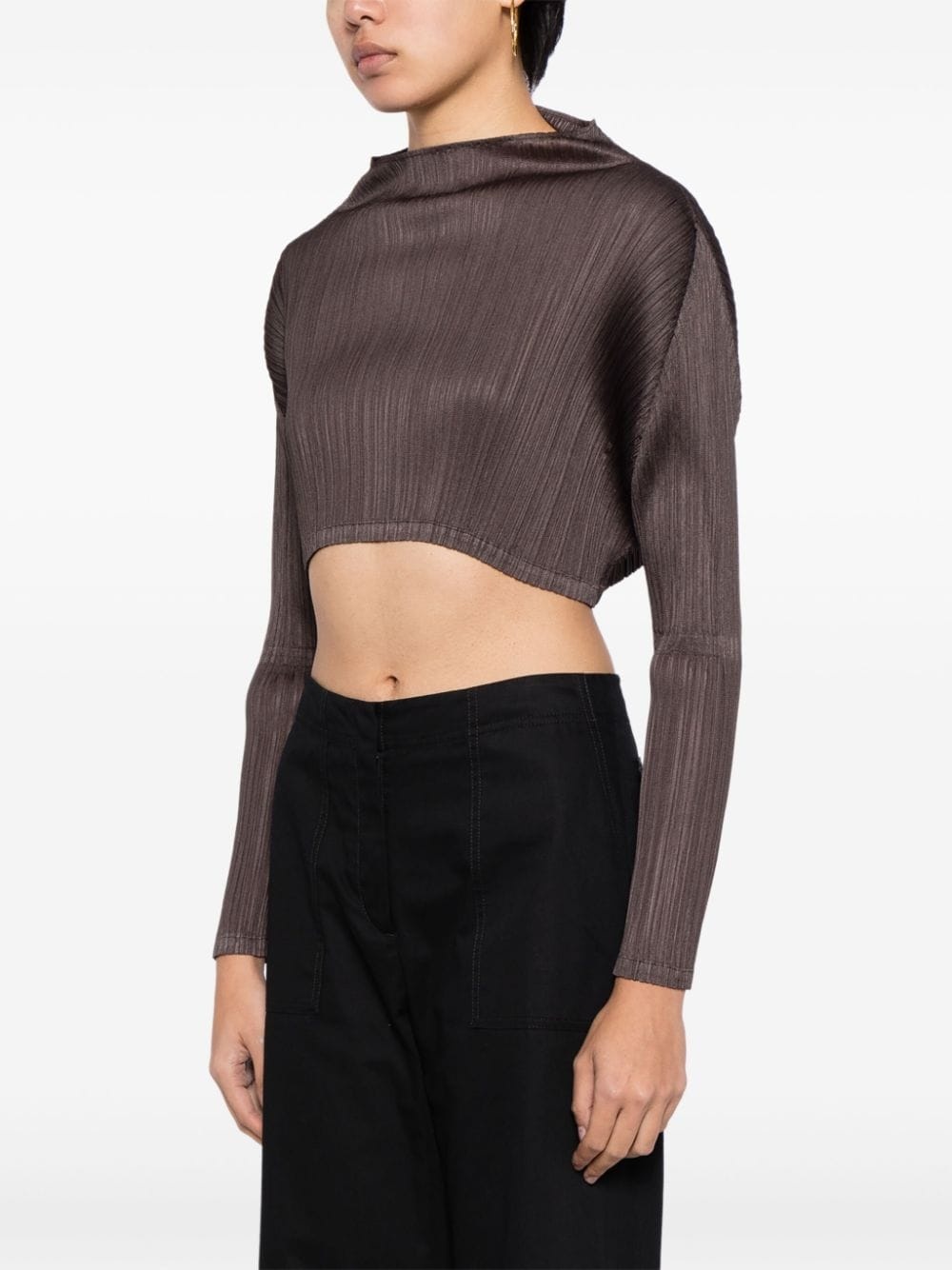 pleated cropped top - 3