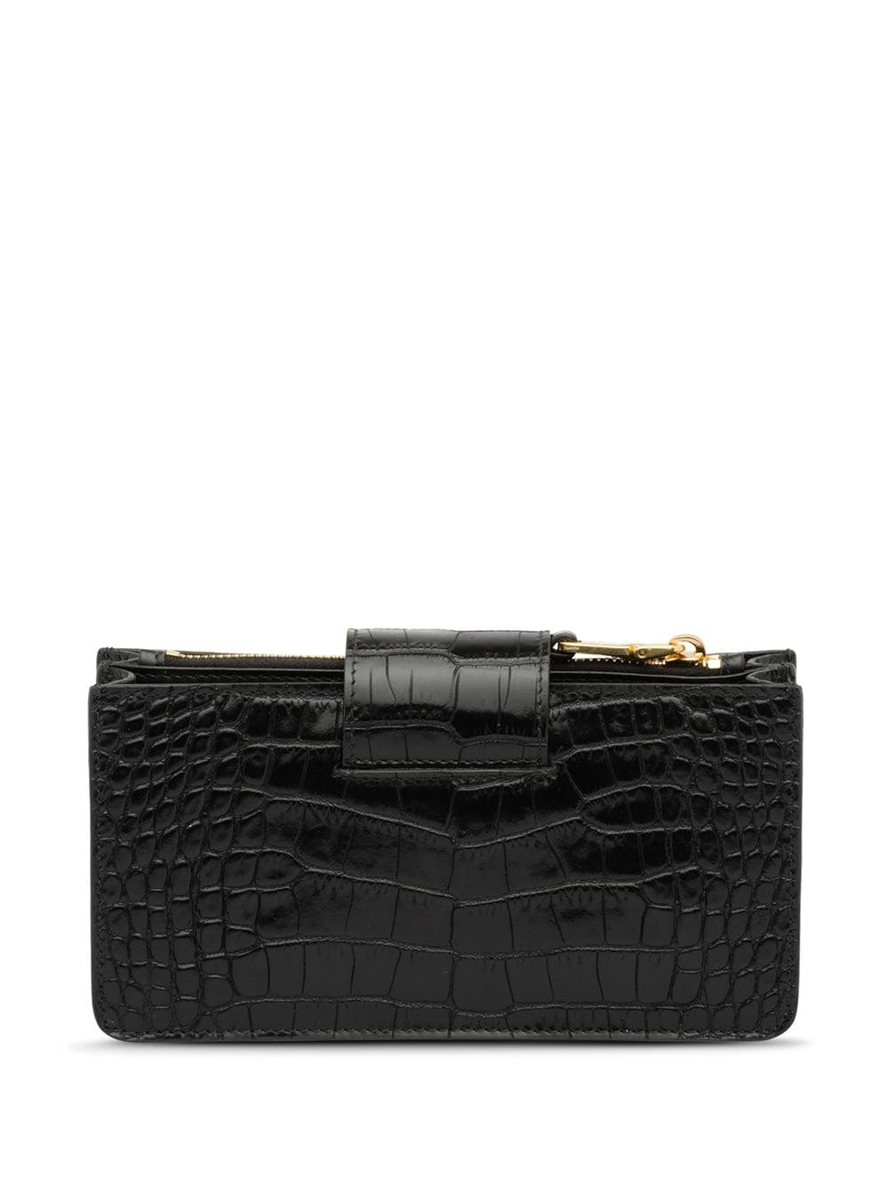 croc-effect mini clutch - 3