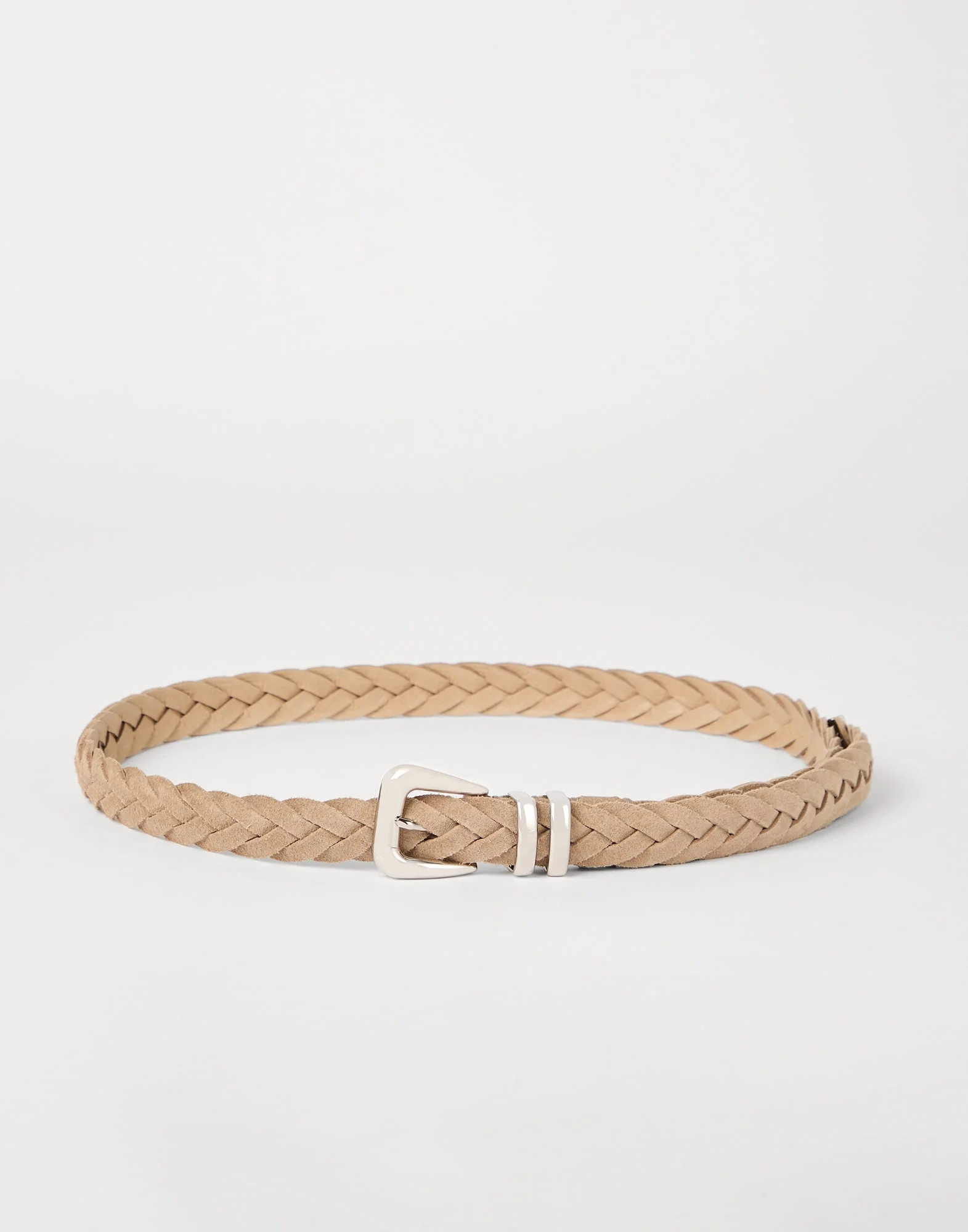 Reversed calfskin braided belt with tip - 1