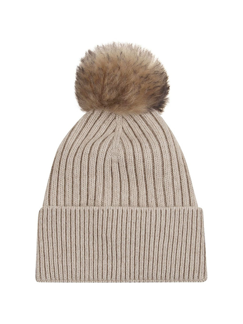 Moncler Grenoble pompom logo-patch beanie hat outlook