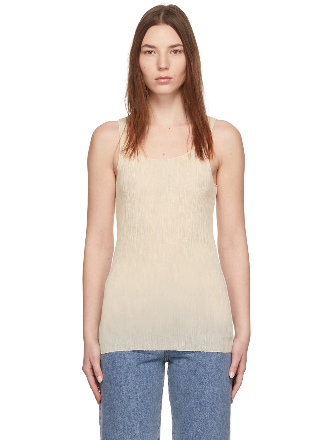 Off-White Crépon Tank Top - 1