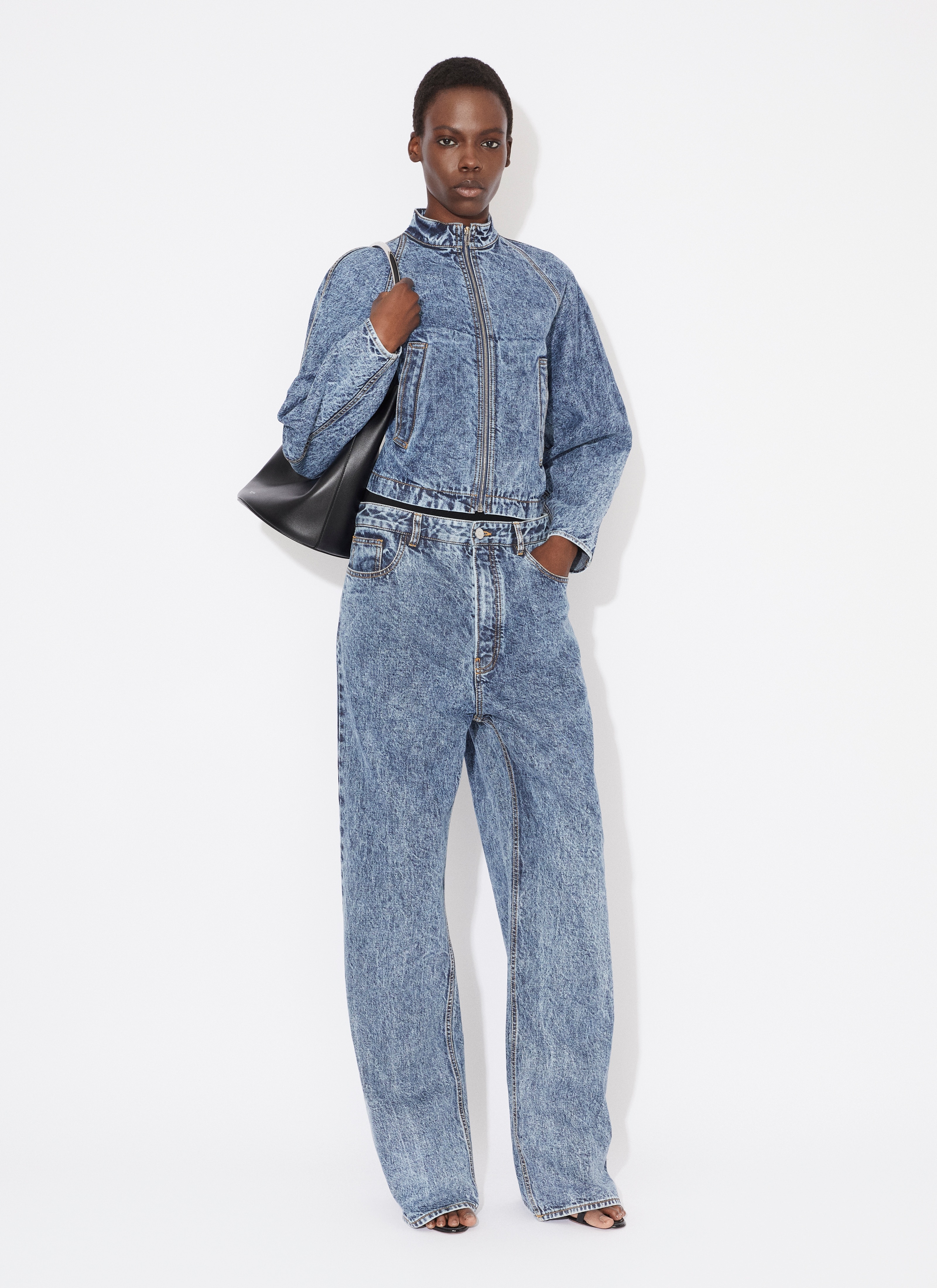 ROUND RACING JACKET IN SNOW DENIM - 2