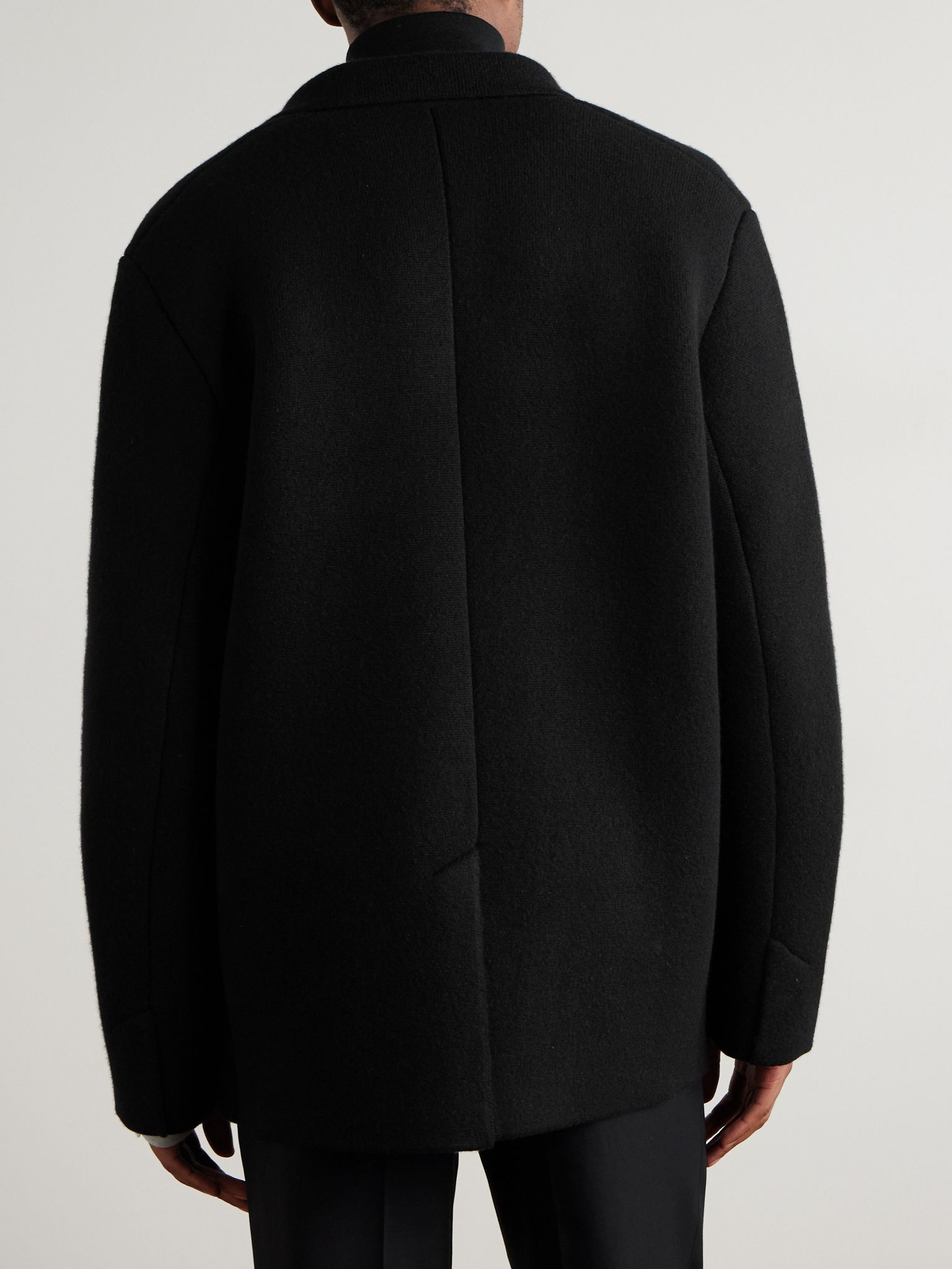 Double-Breasted Cashmere-Blend Suit Jacket Black - 3