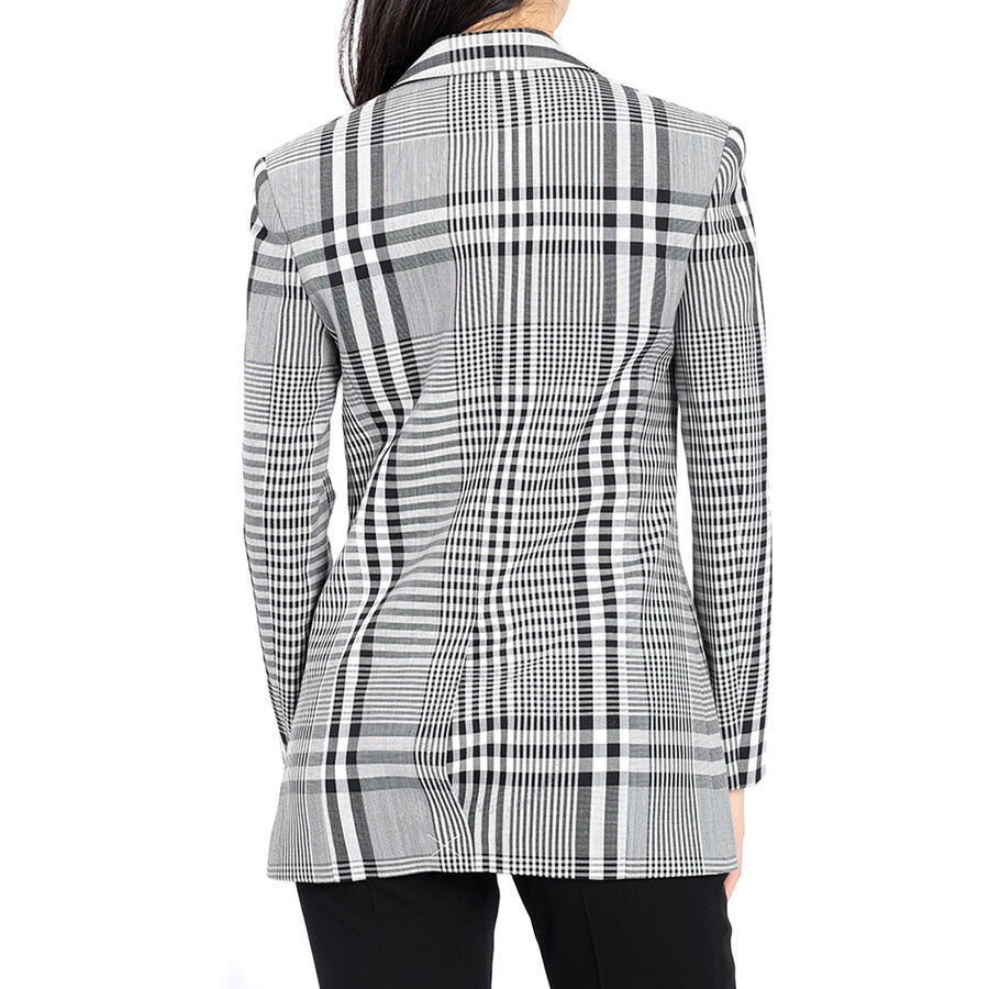 Burberry Ladies Check Single-breasted Technical Blazer - 6