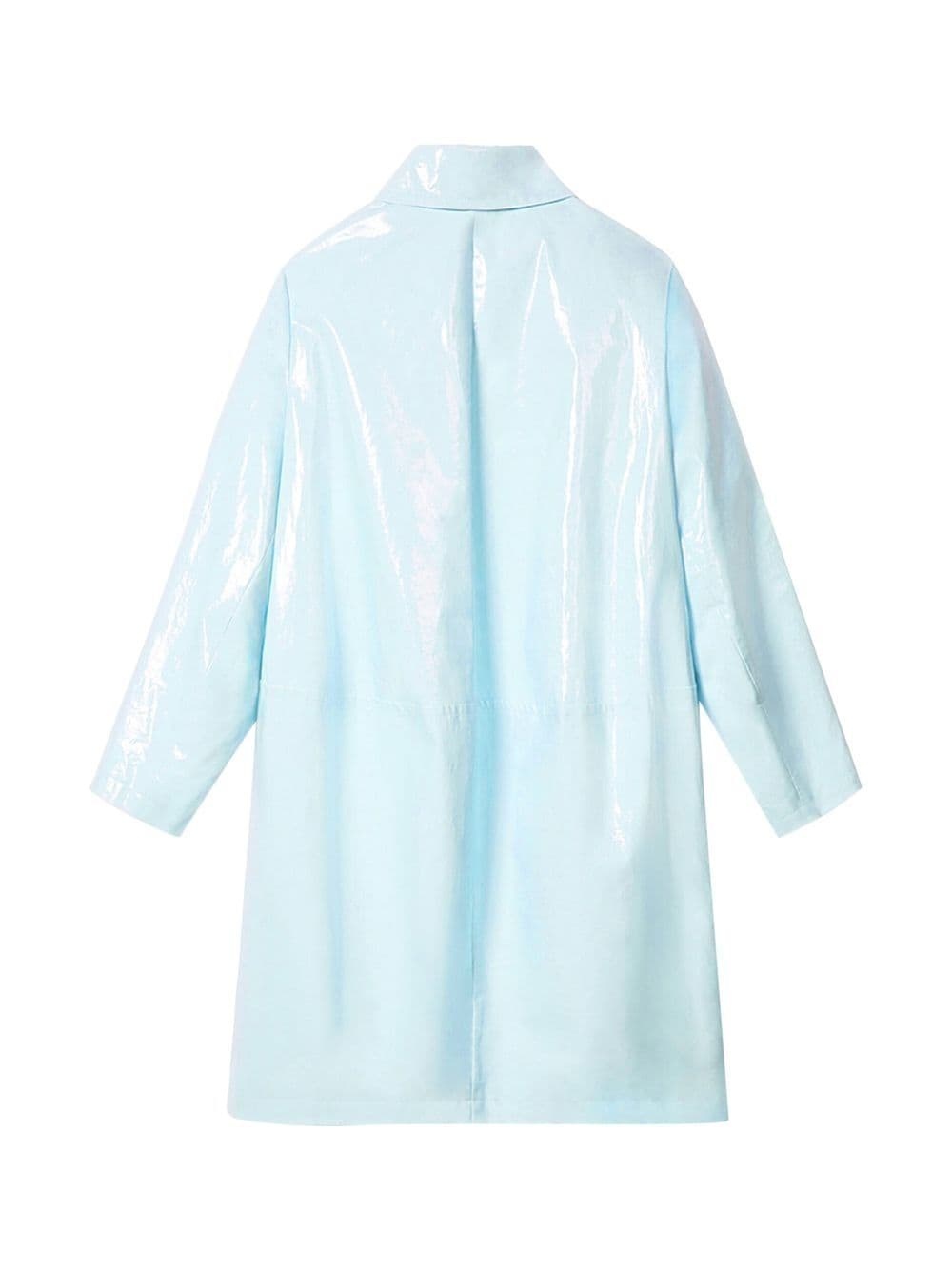 high-shine buttoned car coat - 4