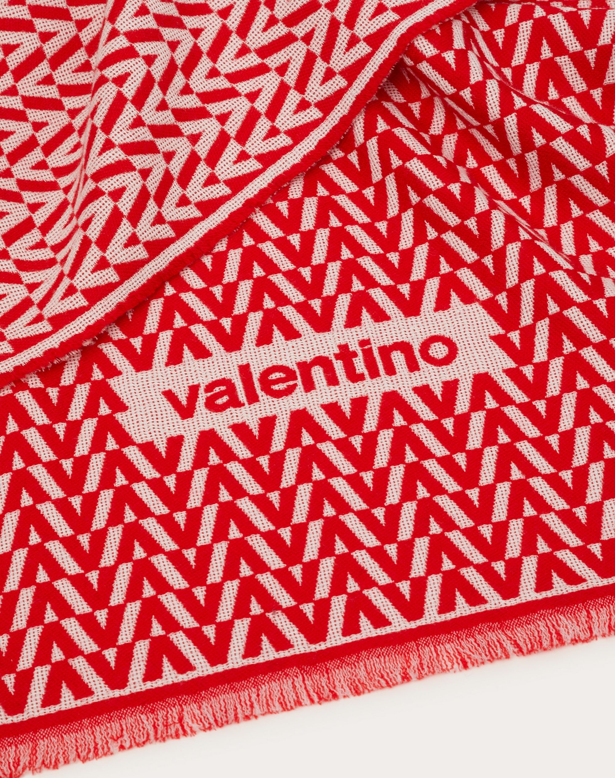 Optical Valentino Jacquard Stole in wool, cashmere and silk 75x200 cm - 2