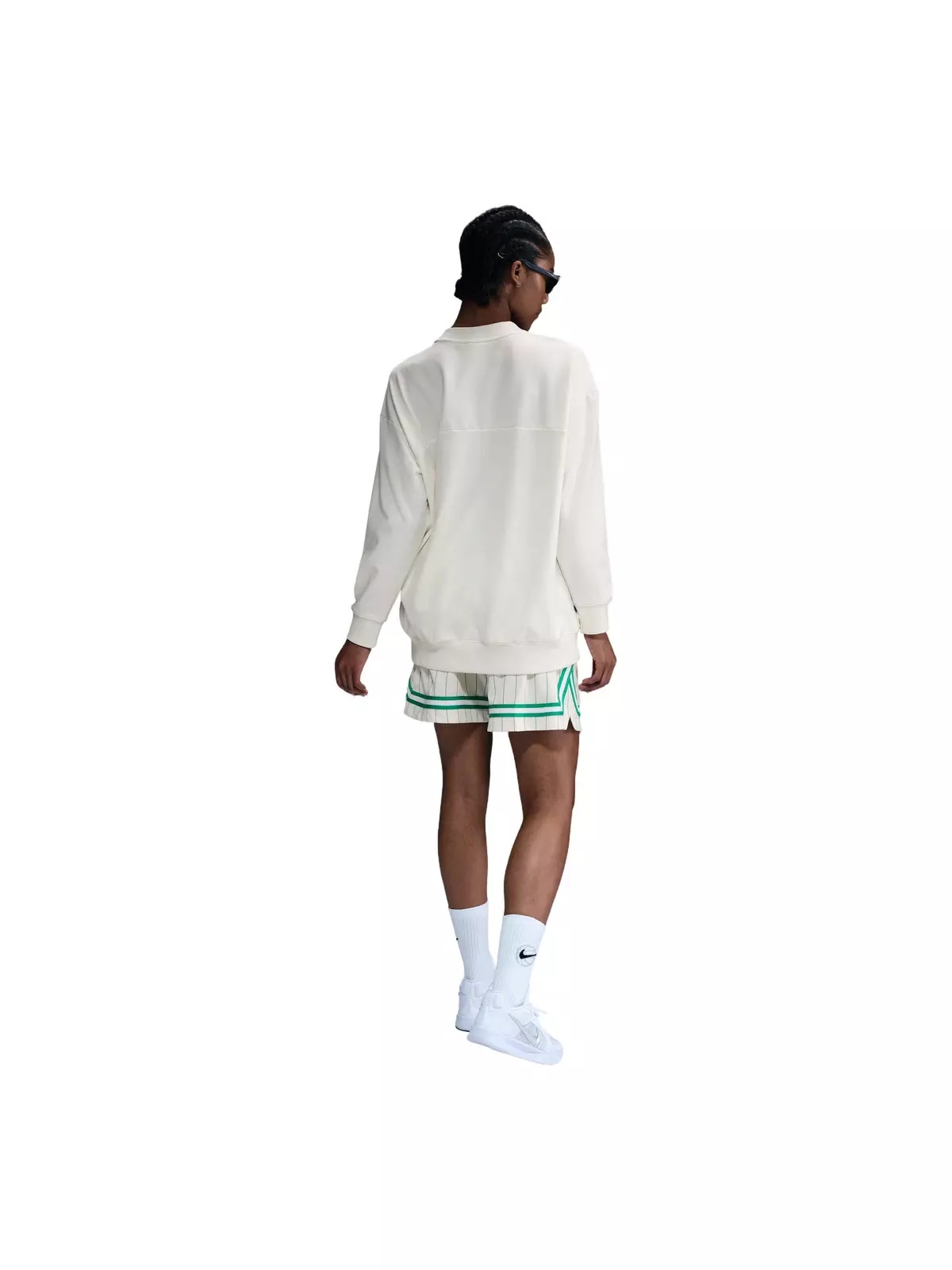 Women's Swoosh Fly SSNL Dri-FIT Oversized French Terry Basketball Sweatshirt -Sail/Green - 5