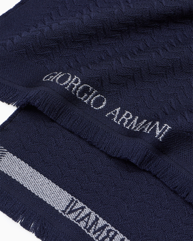GIORGIO ARMANI JACQUARD VIRGIN-WOOL SCARF outlook