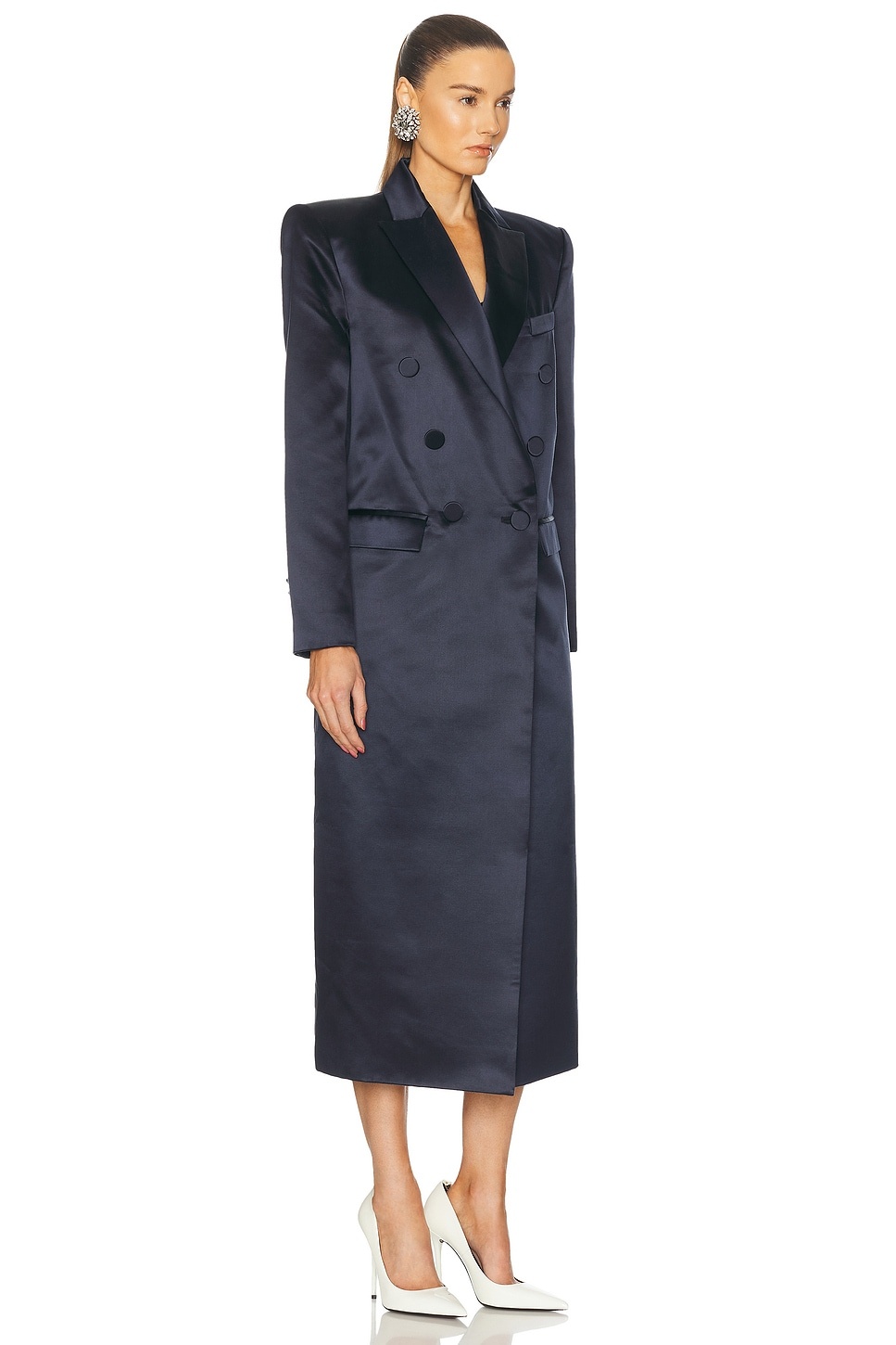 Oversized Duchess Satin Coat - 3