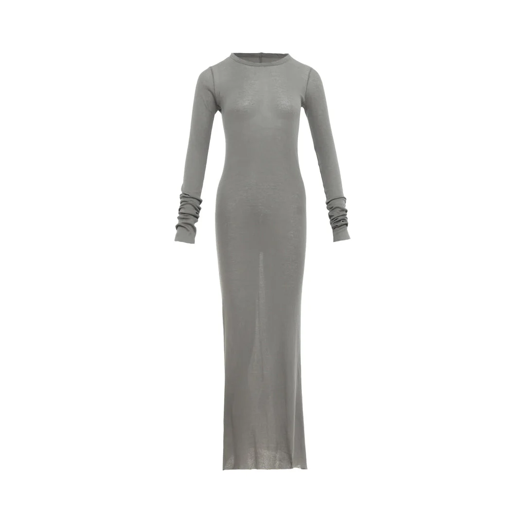 Rib Long Sleeve Dress - 1