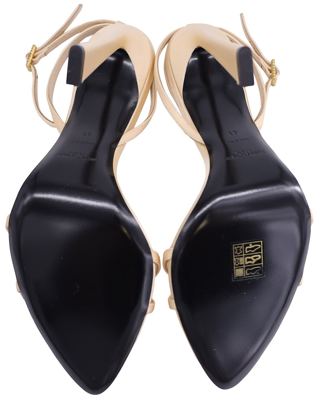 Saint Laurent Women's Satin Gippy 110 Embellished Sandal (Authentic Pre-Loved) - 3