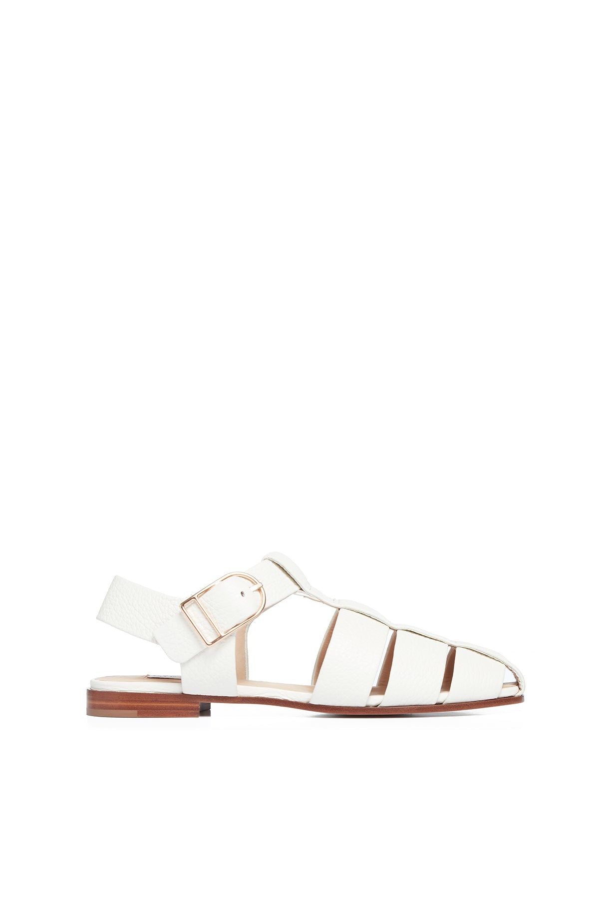 Lynn Sandal in Cream Deerskin Leather - 1