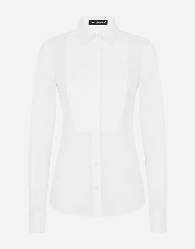 Stretch poplin tuxedo shirt - 1