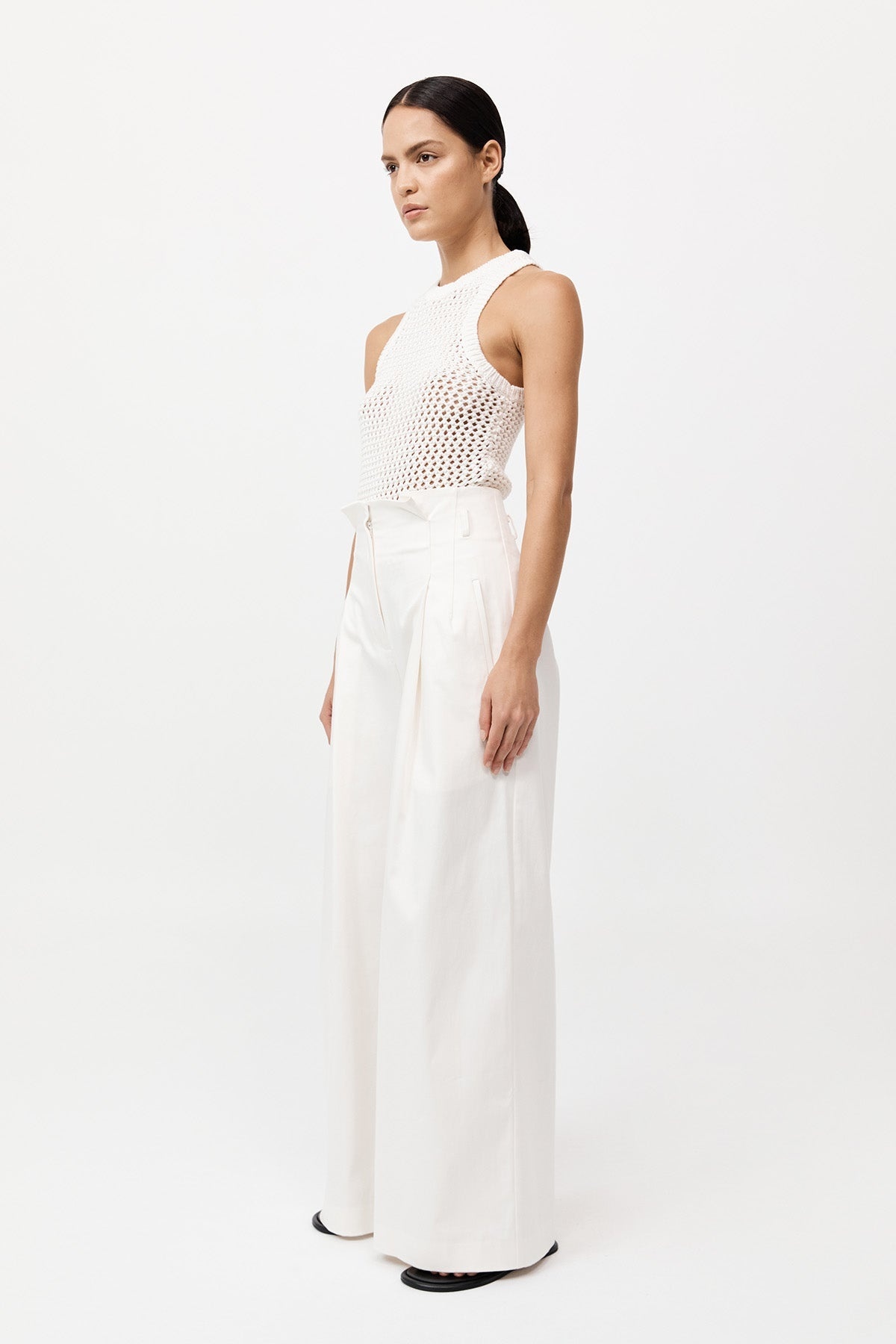 Cotton Crochet Tank - Off White - 3