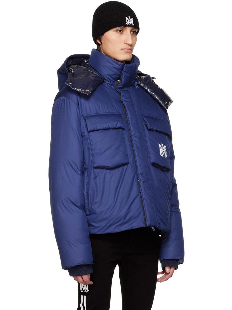 Blue Hooded Down Jacket 2